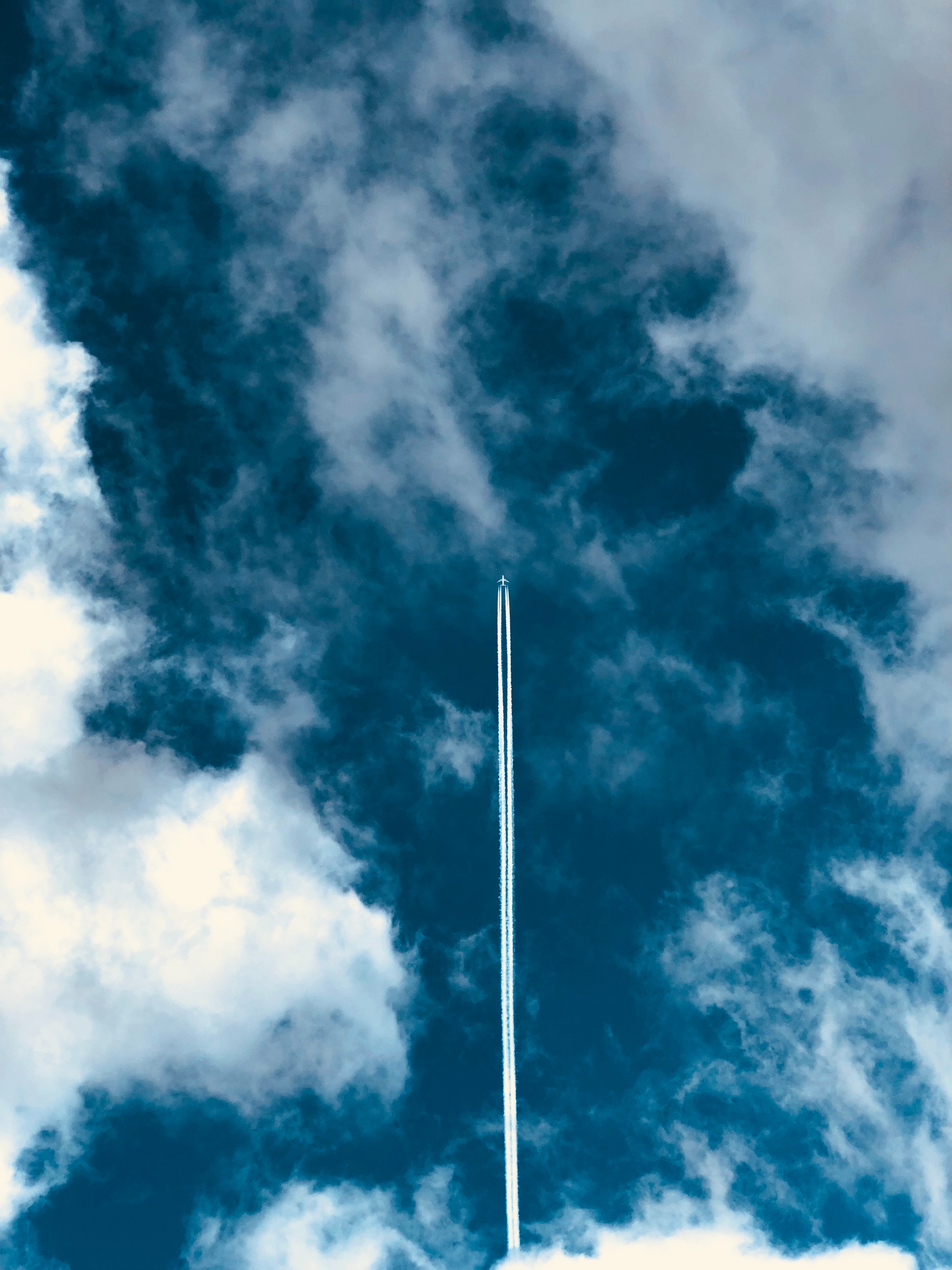 Mobile wallpaper plane, nature, clouds, flight, airplane, takeoff