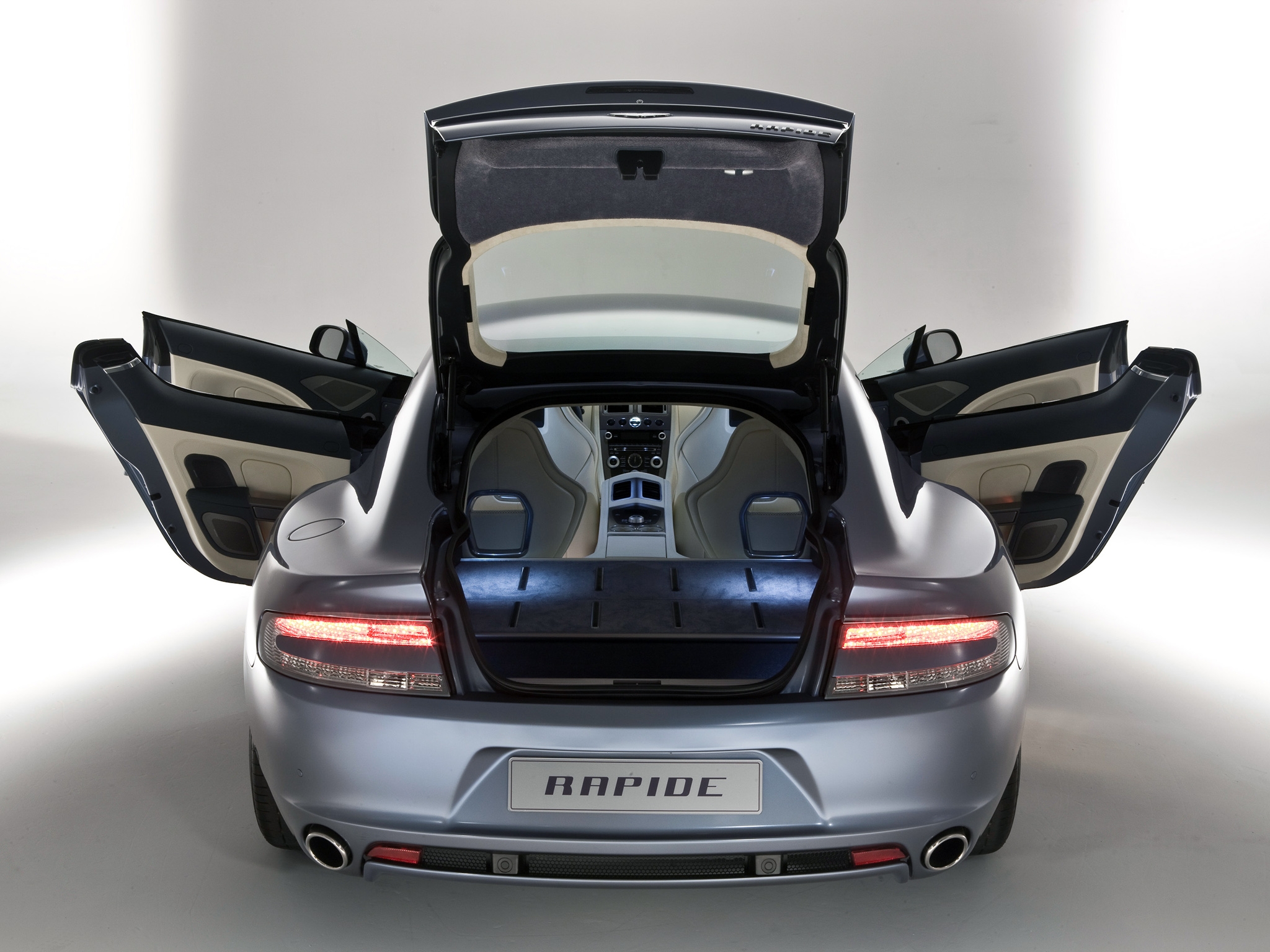 auto, aston martin, cars, grey, back view, rear view, style, 2009, rapide HD wallpaper