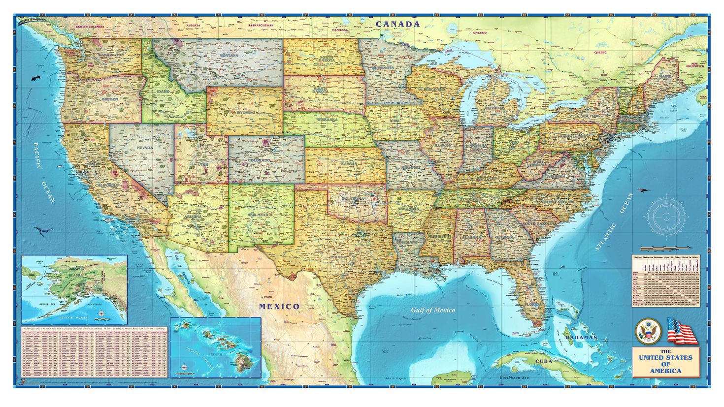 Карта США со Штатами