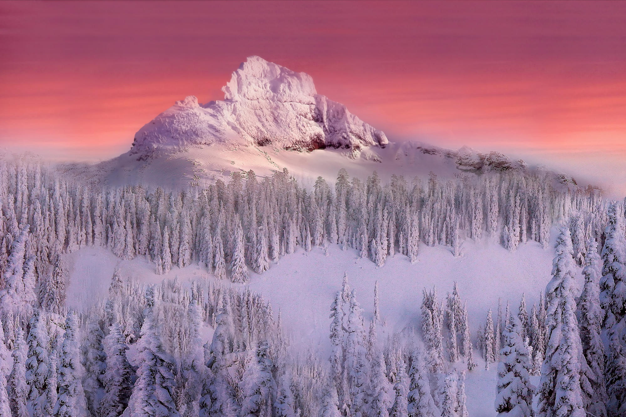 зима природа горы