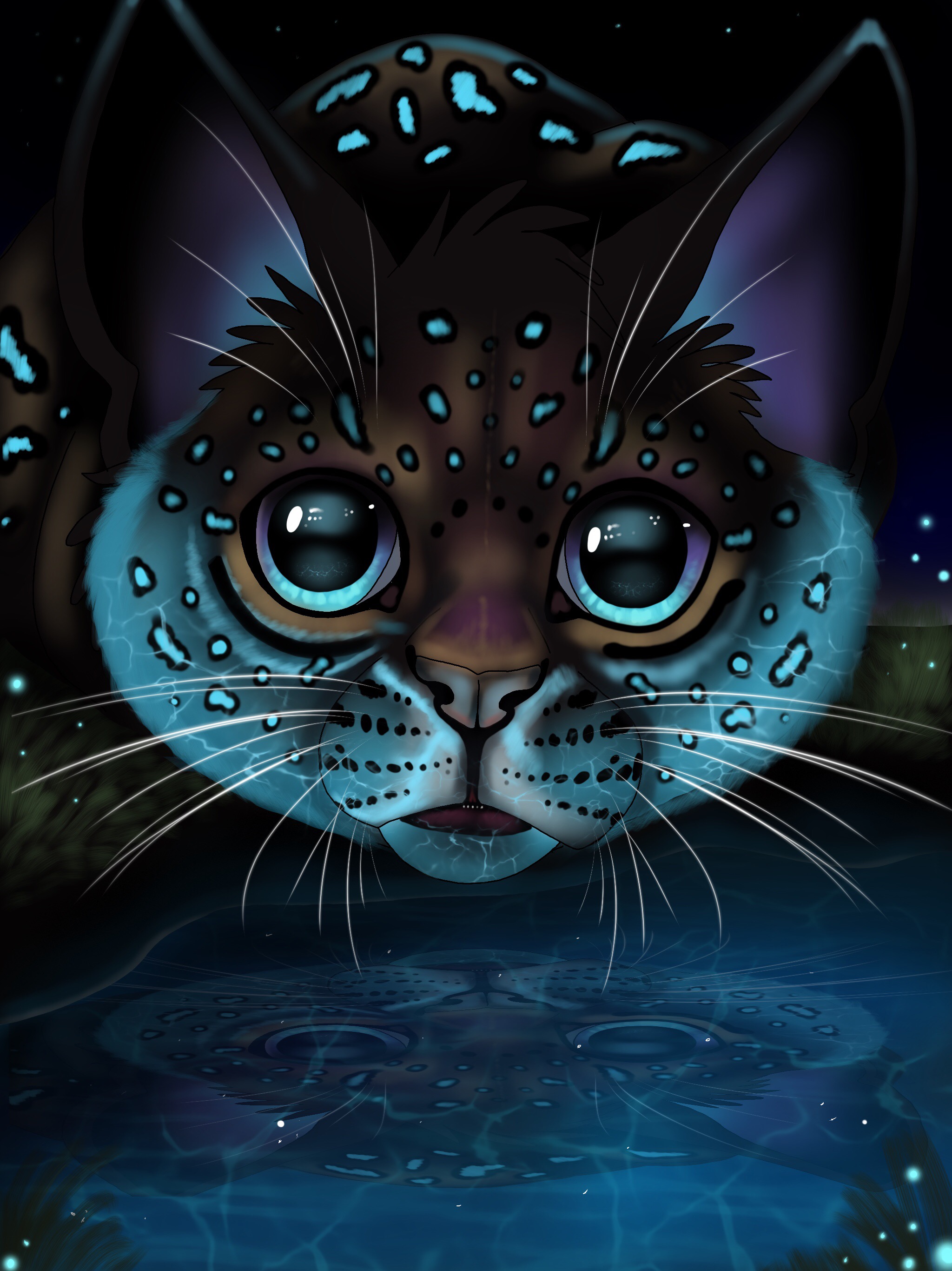 Download mobile wallpaper Iris, Reflection, Opinion, Sight, Big Cat, Art for free.