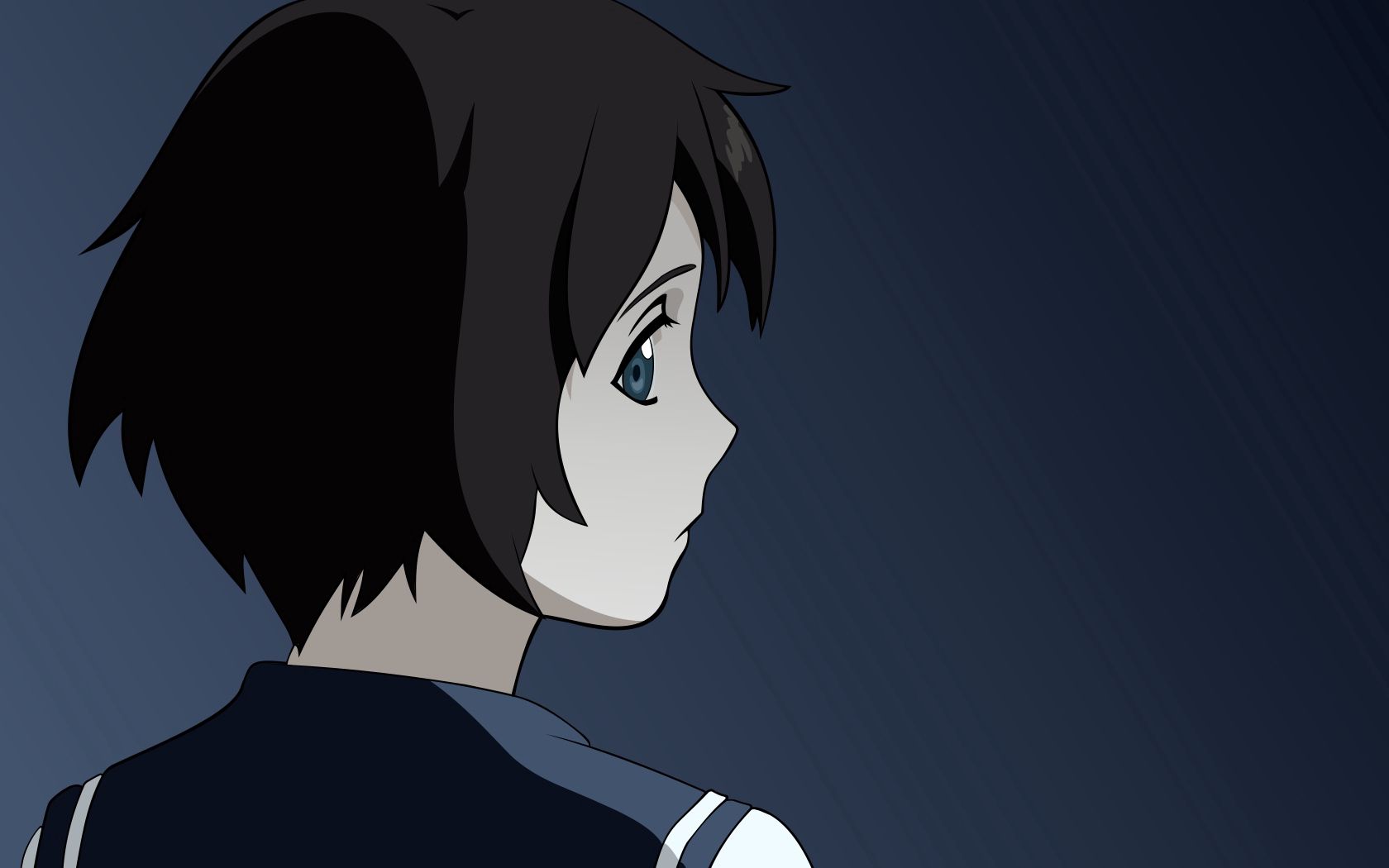 anime, brunette, girl, profile for android