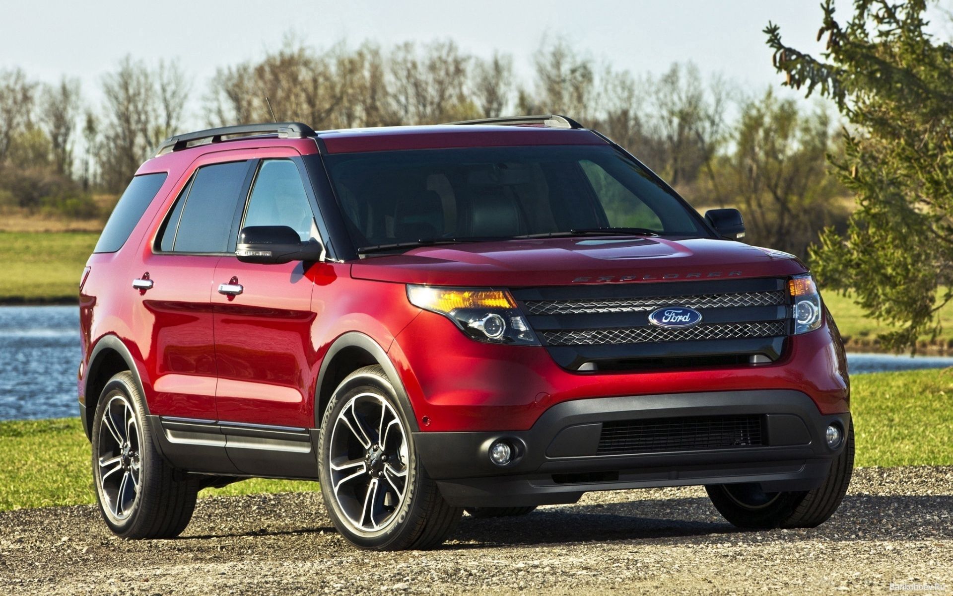 ford, auto, cars, red, ford explorer Desktop Wallpaper