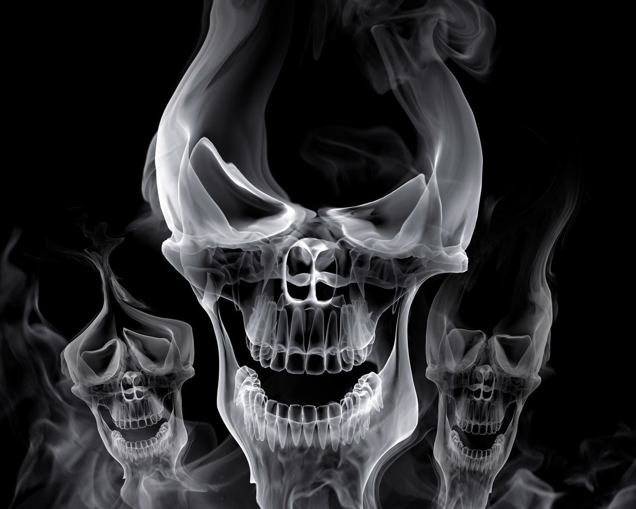 smoke, skeletons, background