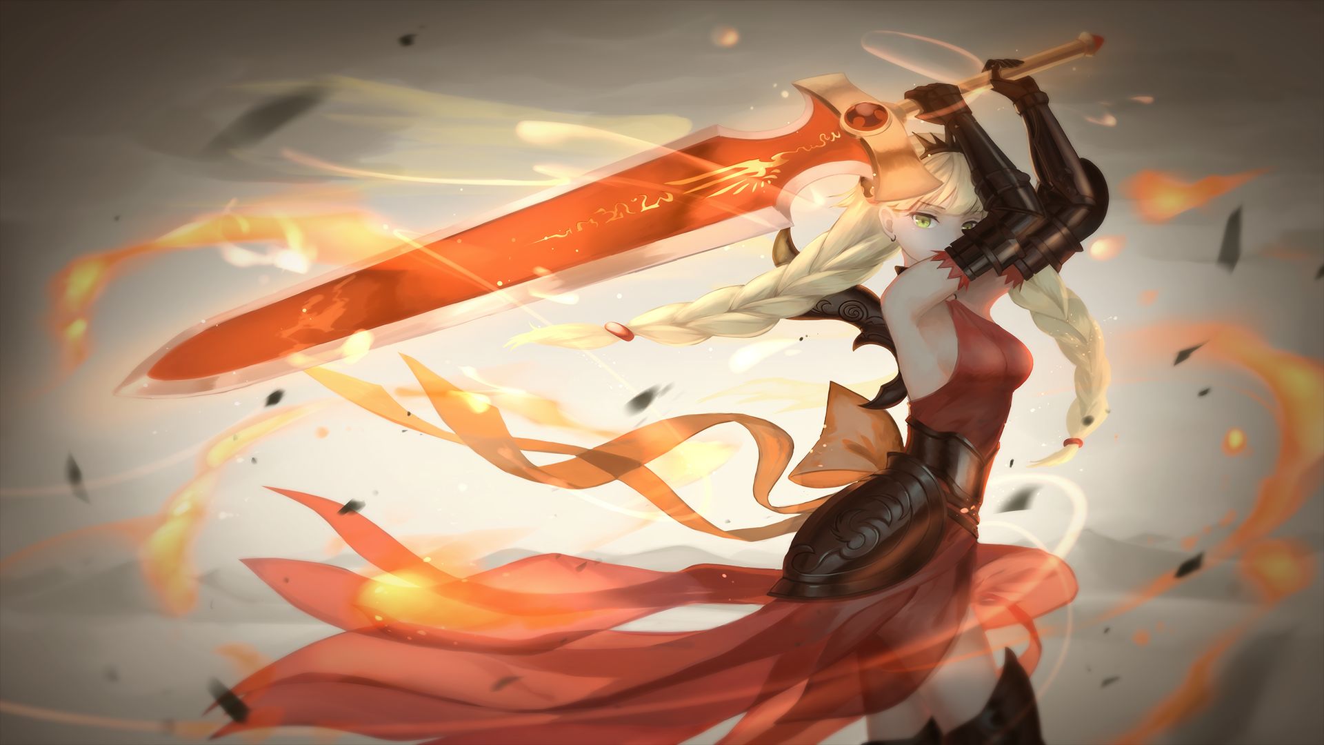 Девушка с огненным мечом