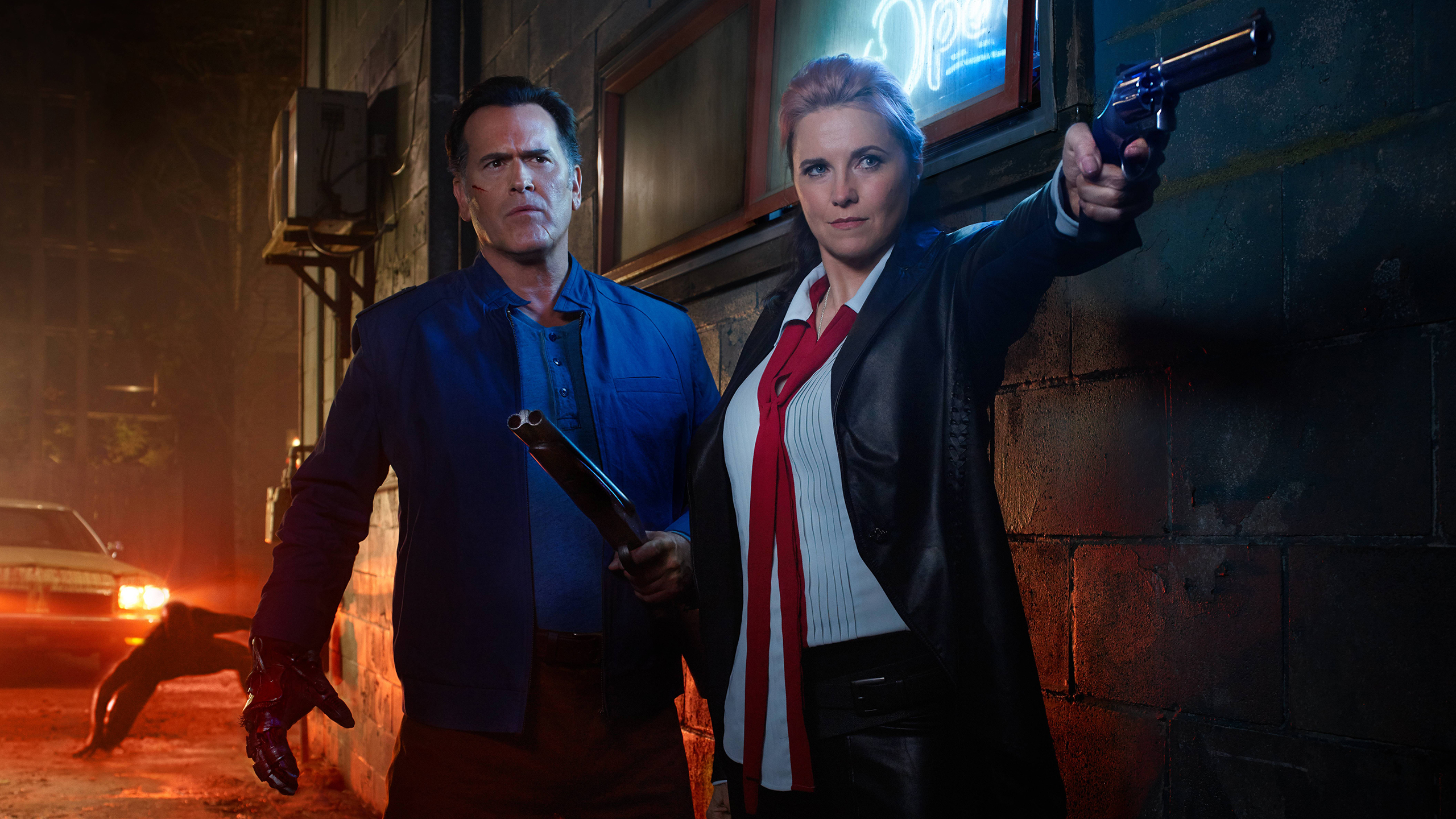 tv show, ash vs evil dead, bruce campbell, lucy lawless