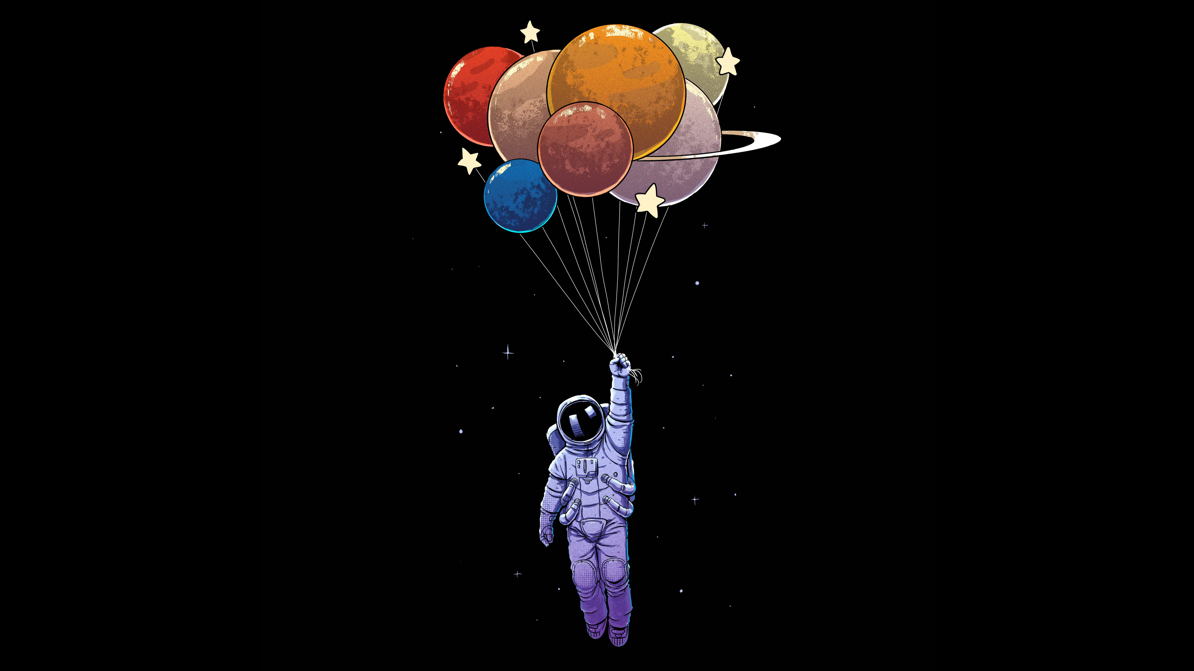 免费下载气球, 科幻, 宇航员, 宇航服手机壁纸。