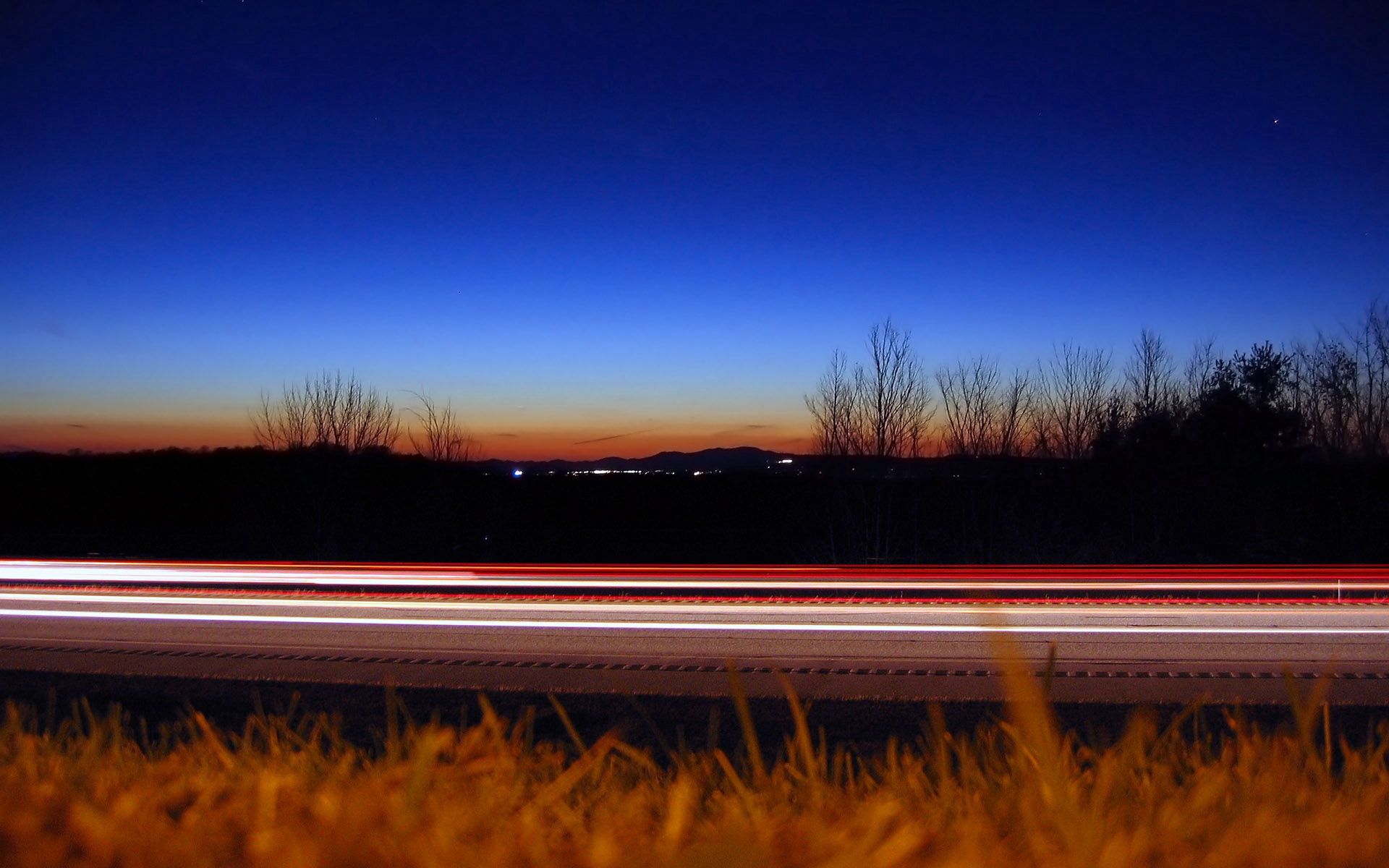 nature, grass, road, lines, evening, track, route