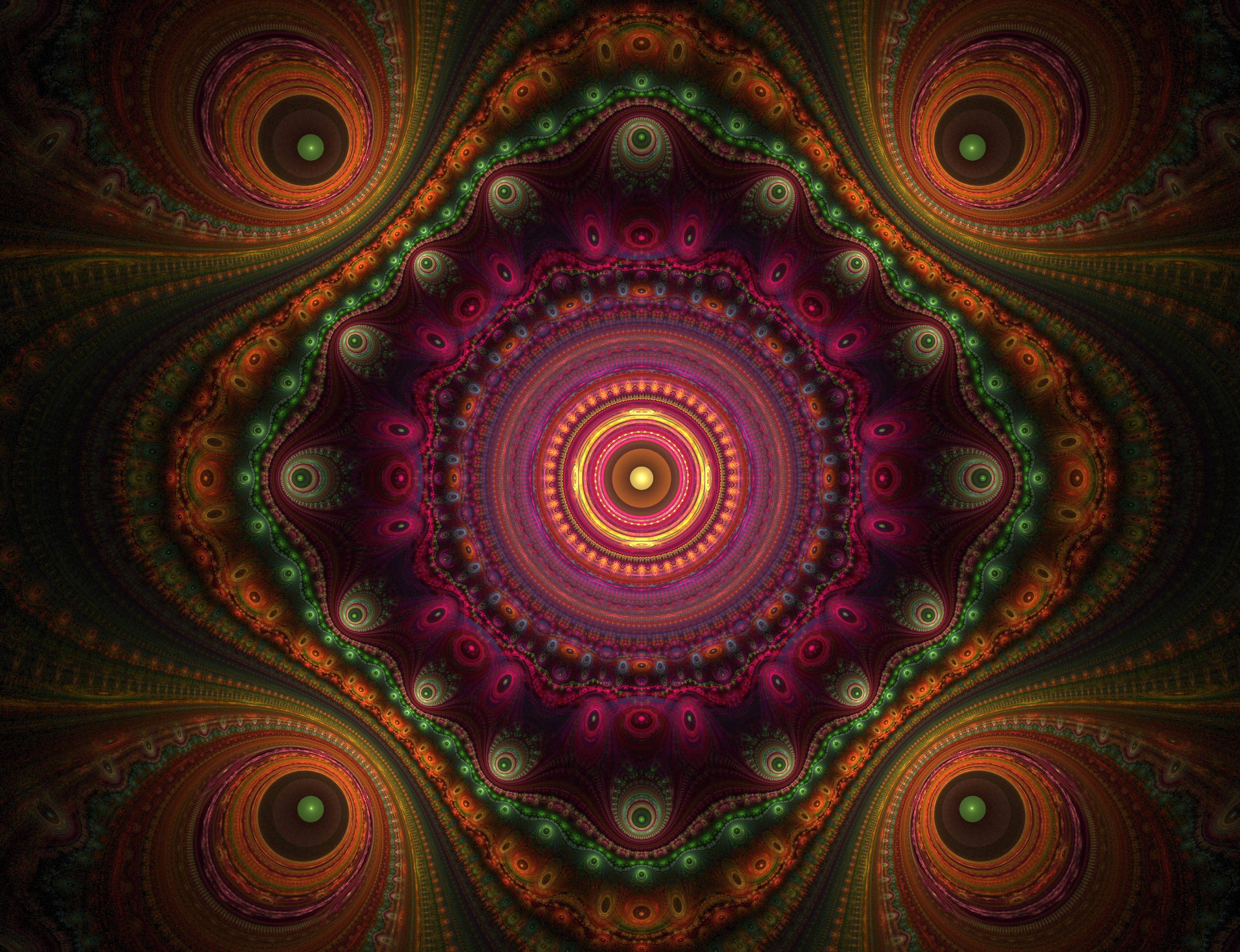 pattern, abstract, multicolored, motley, fractal, kaleidoscope HD wallpaper