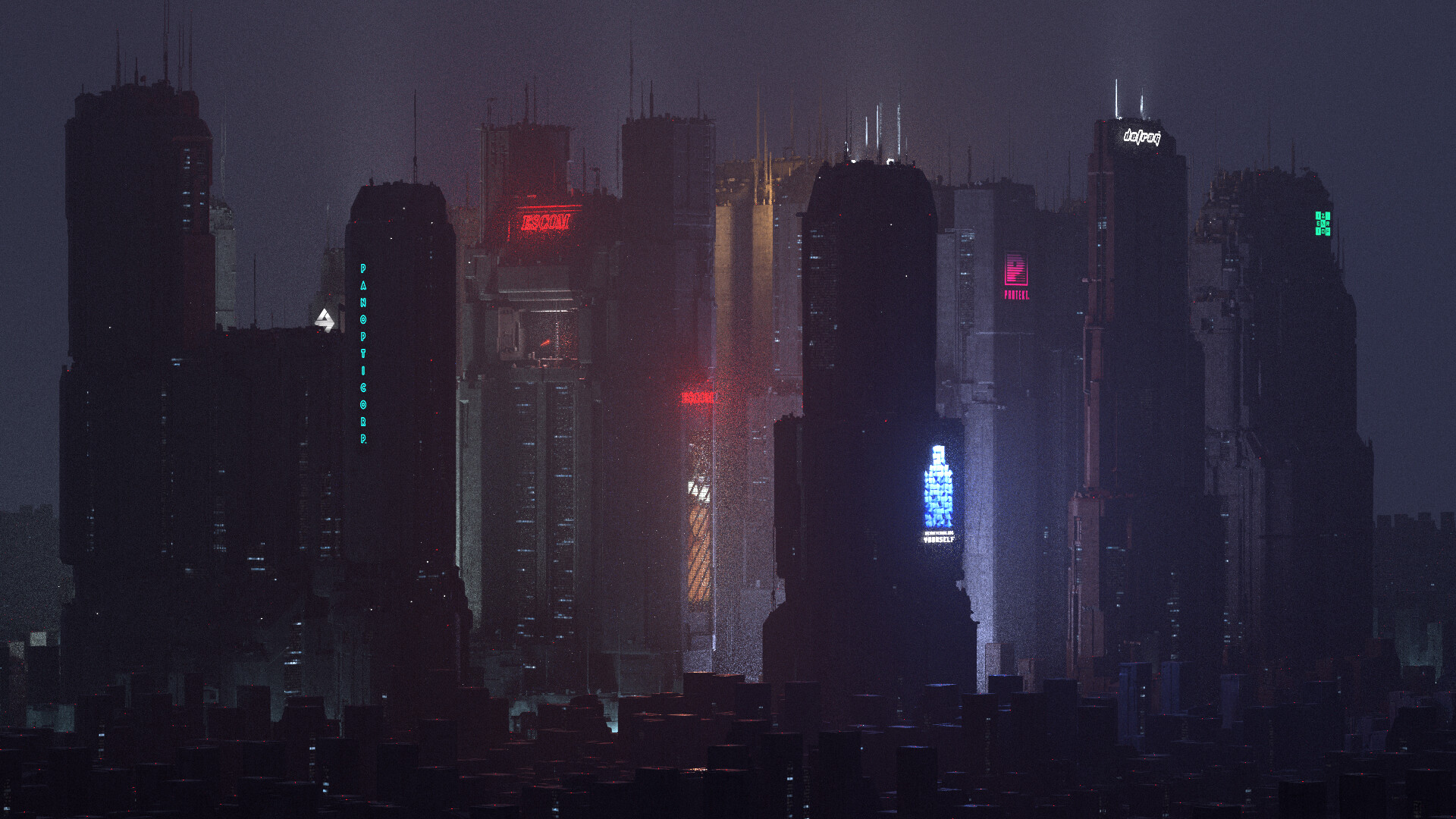 Cyberpunk город сверху фото 103