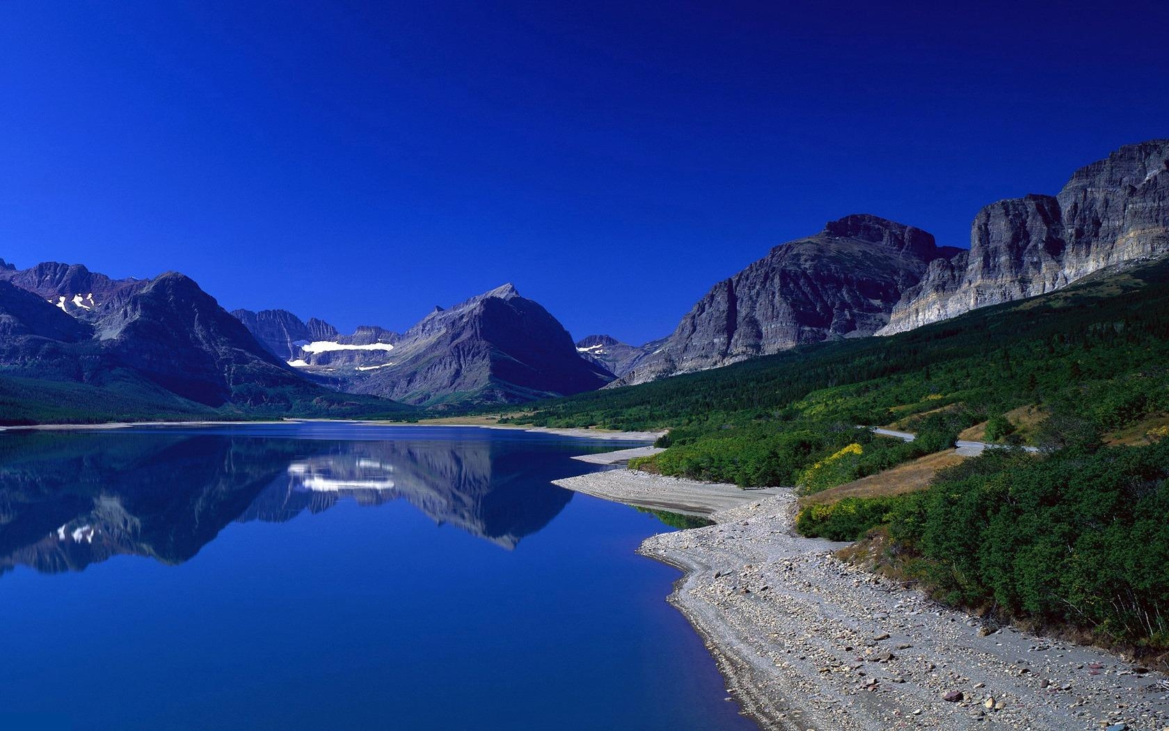 HD wallpaper landscape, blue, mountains, lakes