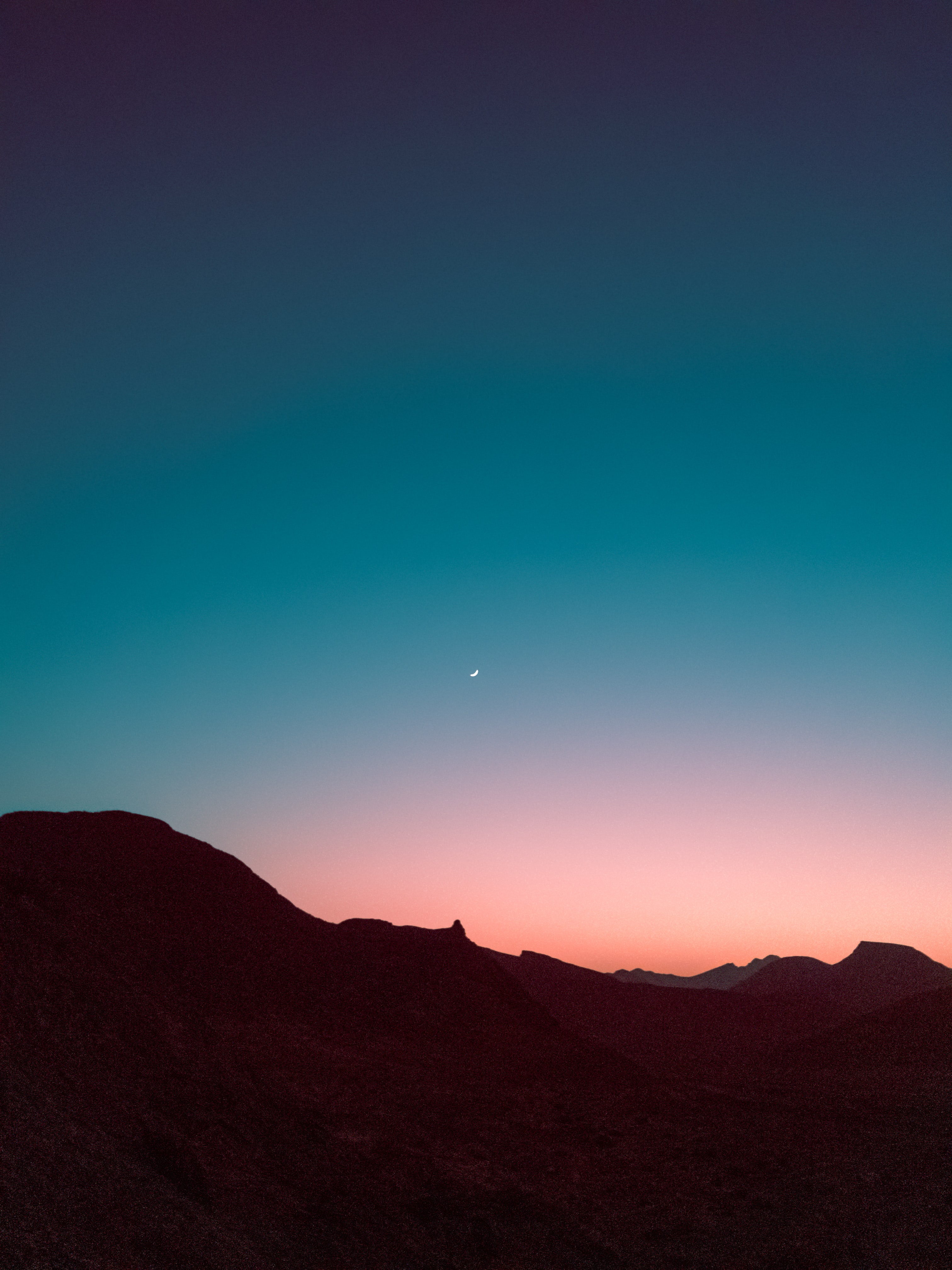 twilight, moon, nature, sky, relief, dusk Smartphone Background