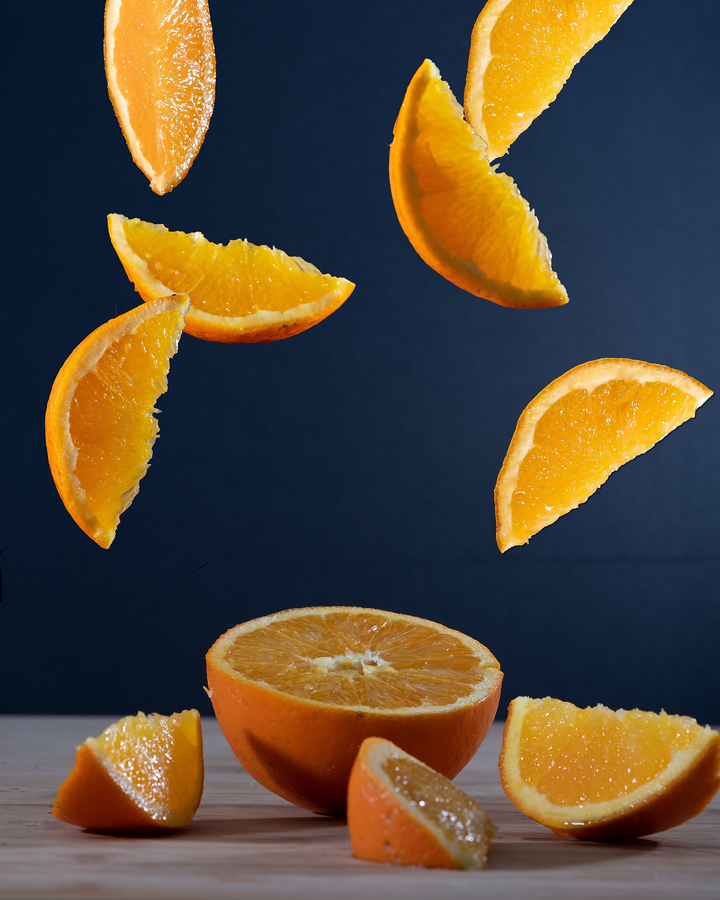 106258 завантажити картинку фрагменти, їжа, цитрусові, фрукт, цитрус, оранжевий, апельсин, часточки, соковиті, соковитий - шпалери і заставки безкоштовно