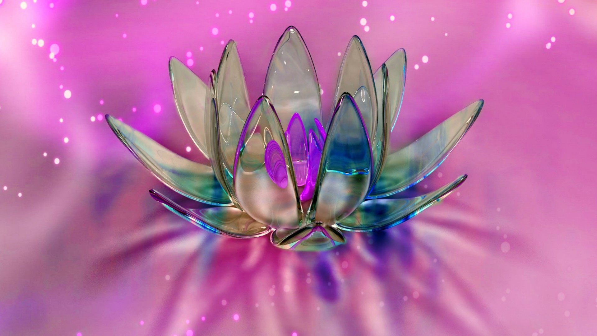 Download mobile wallpaper Flowers, Lotus, Flower, Artistic, Crystal for free.