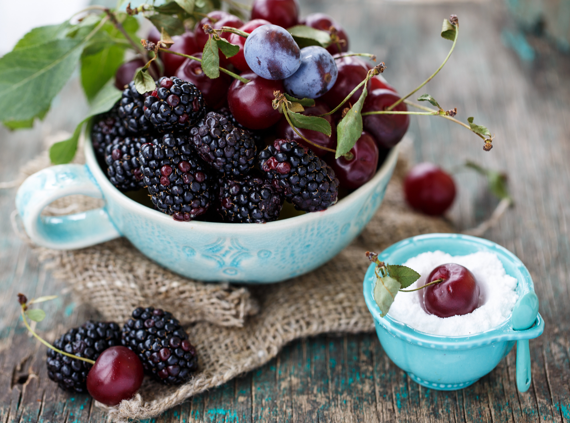 food, berry, blackberry, cherry, plum HD wallpaper