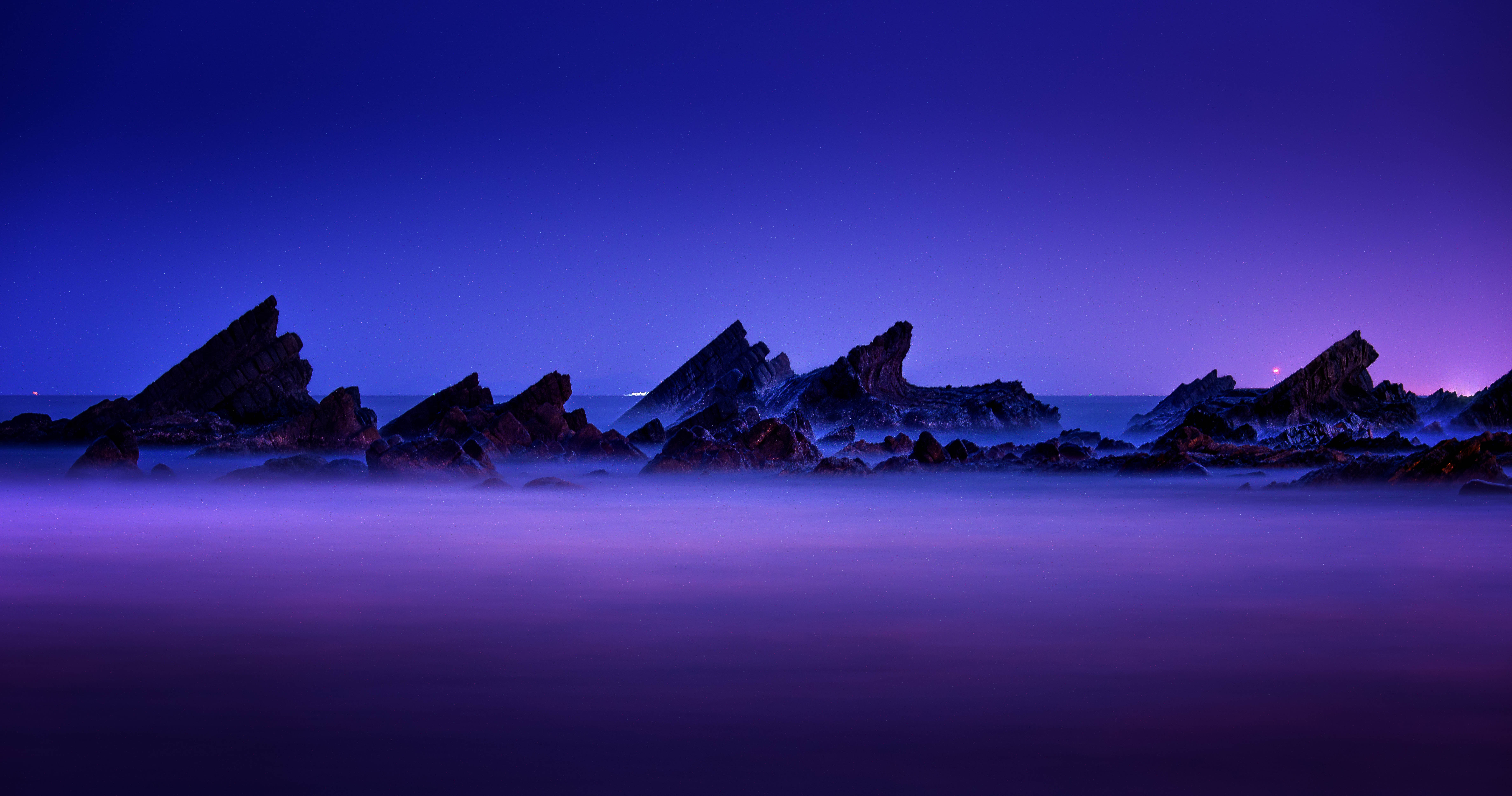 vertex, night, nature, mountains, rocks, fog, tops, taiwan Phone Background