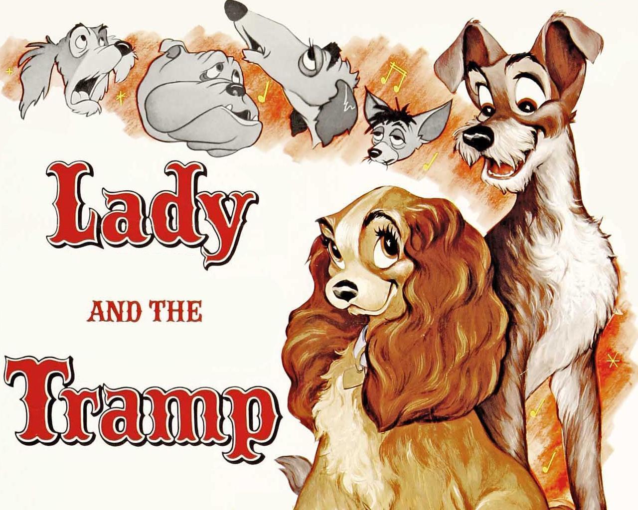Download mobile wallpaper Lady And The Tramp, Dogs, Cartoon for free.