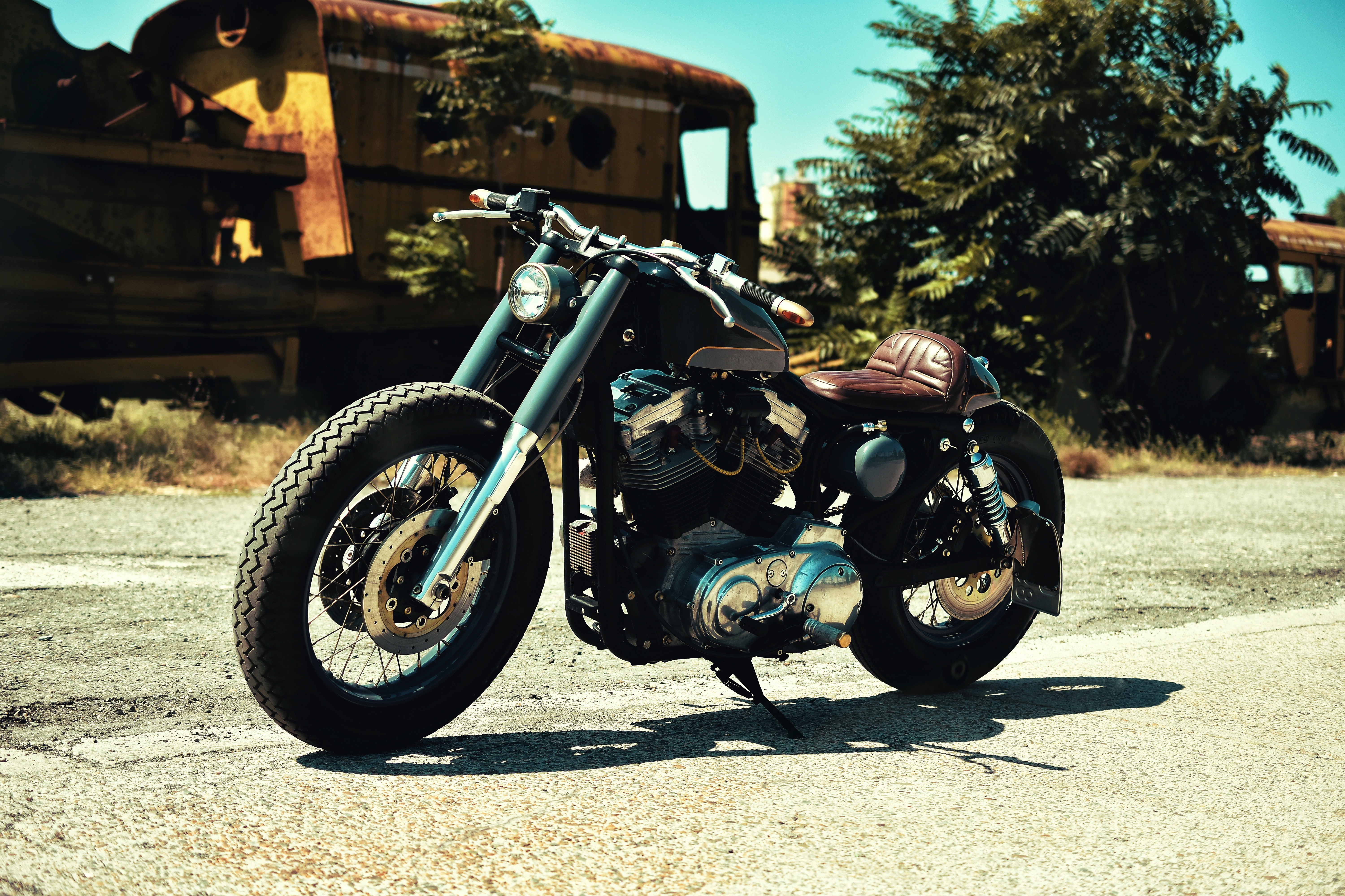 Download mobile wallpaper Side View, Shadow, Wheel, Motorcycle, Motorcycles for free.