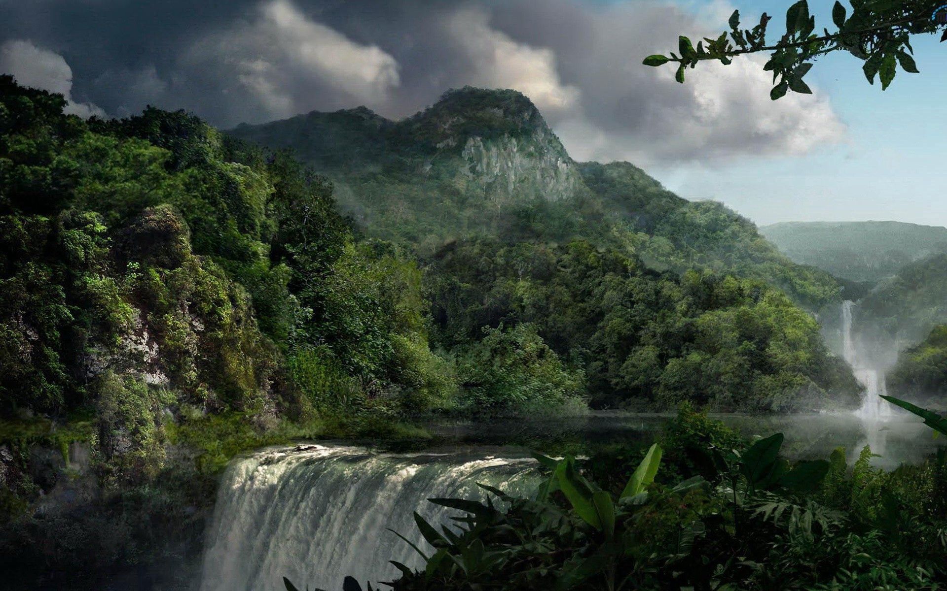 83281 скачать обои джунгли, стихия, сила, водопад, природа, лес - заставки и картинки бесплатно