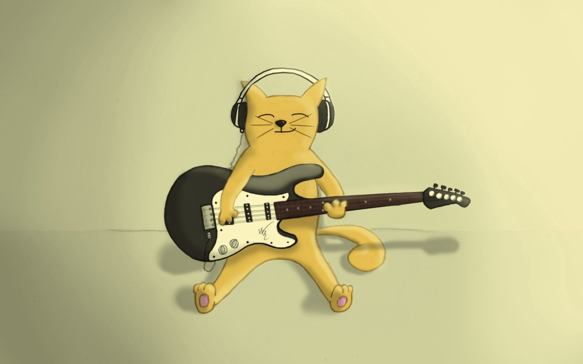 guitar, art, picture, drawing, cat, game lock screen backgrounds