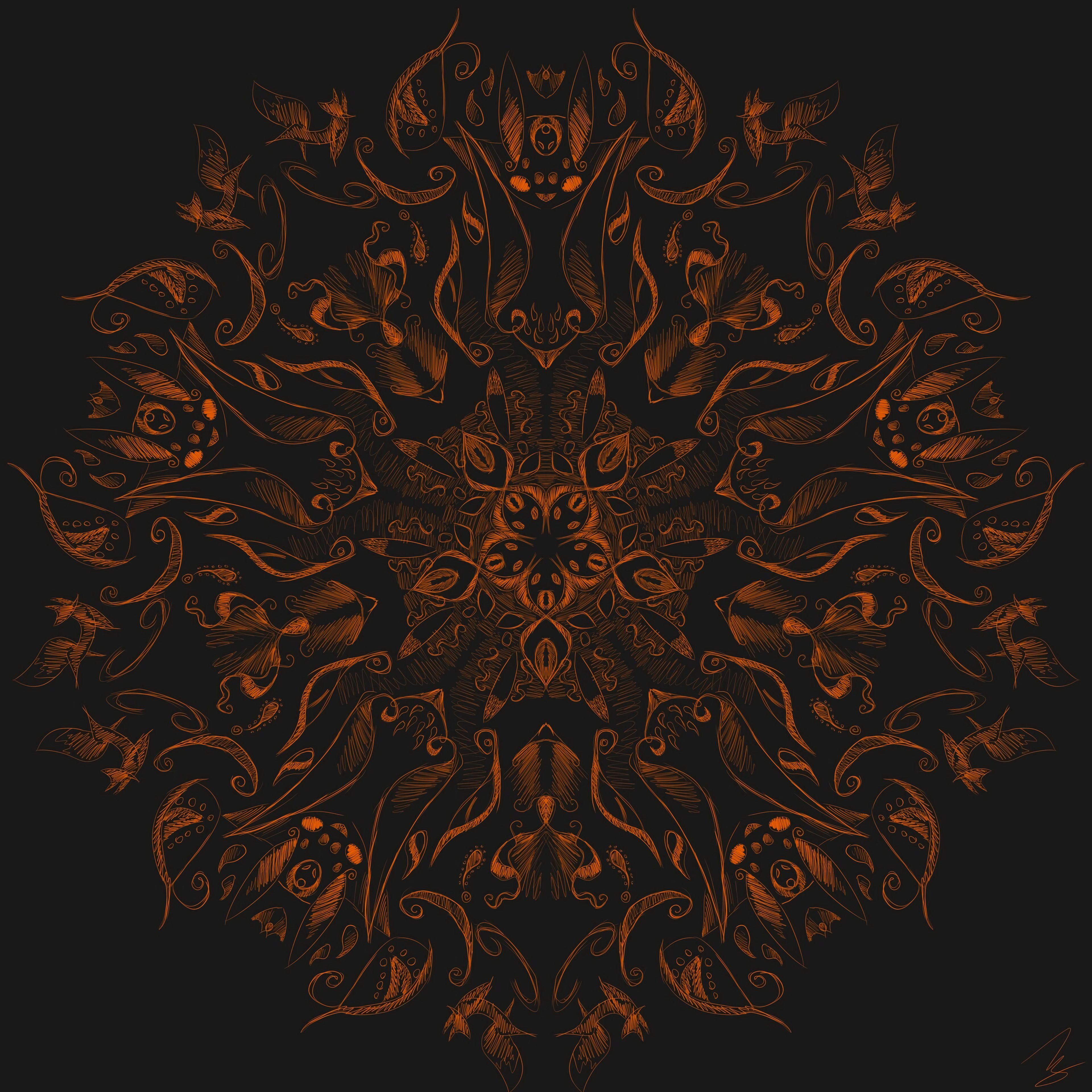 fractal, mandala, art, abstract, pattern phone background