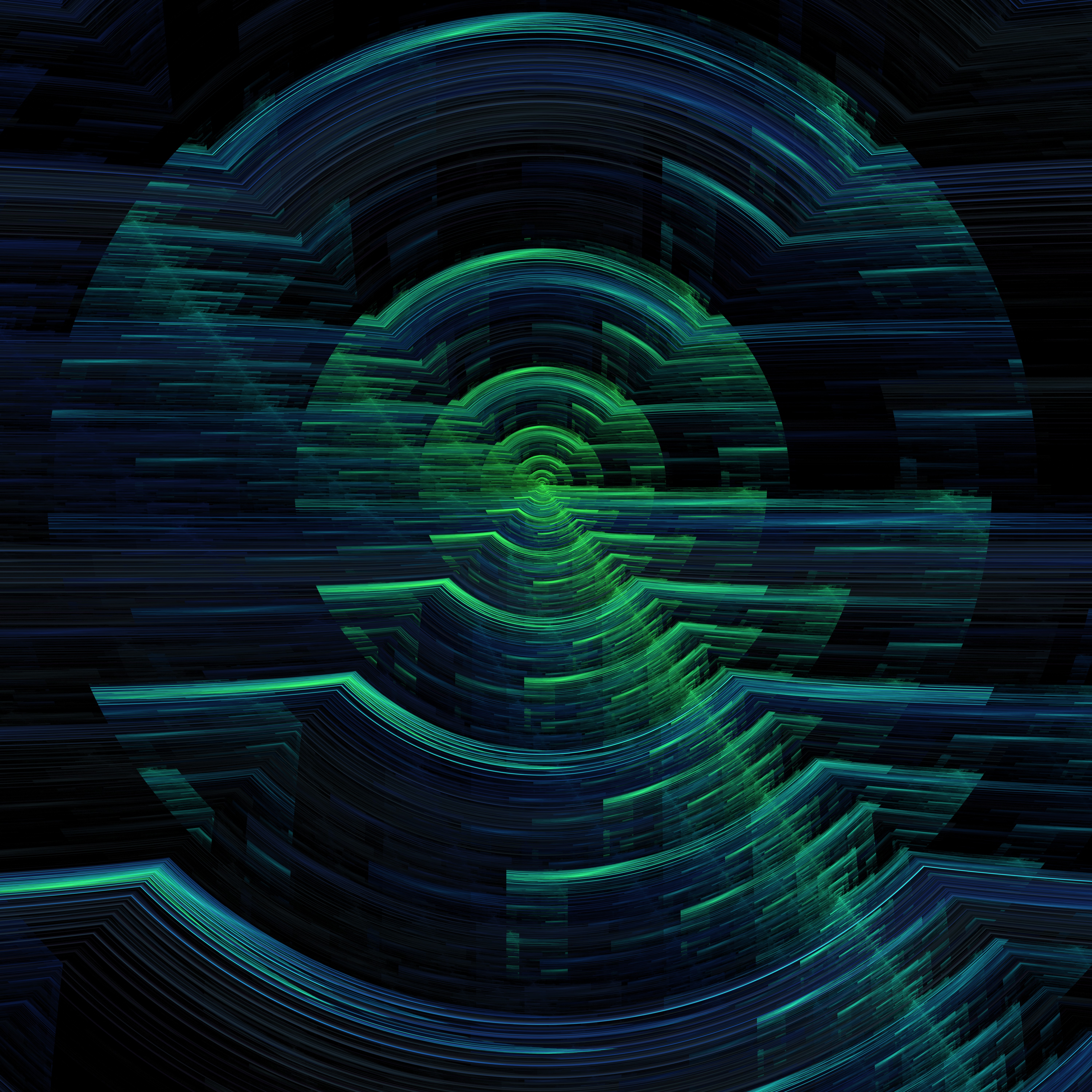 circles, interference, abstract, glitch, digital, hologram Phone Background