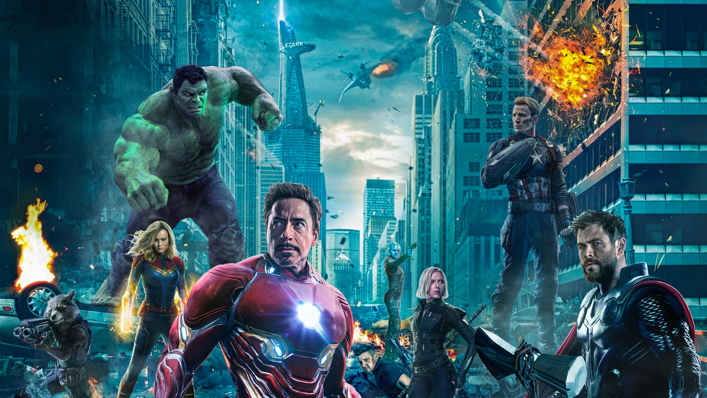Free download wallpaper Hulk, Iron Man, Captain America, Nebula, Movie, Captain Marvel, Thor, Black Widow, The Avengers, Avengers Endgame on your PC desktop