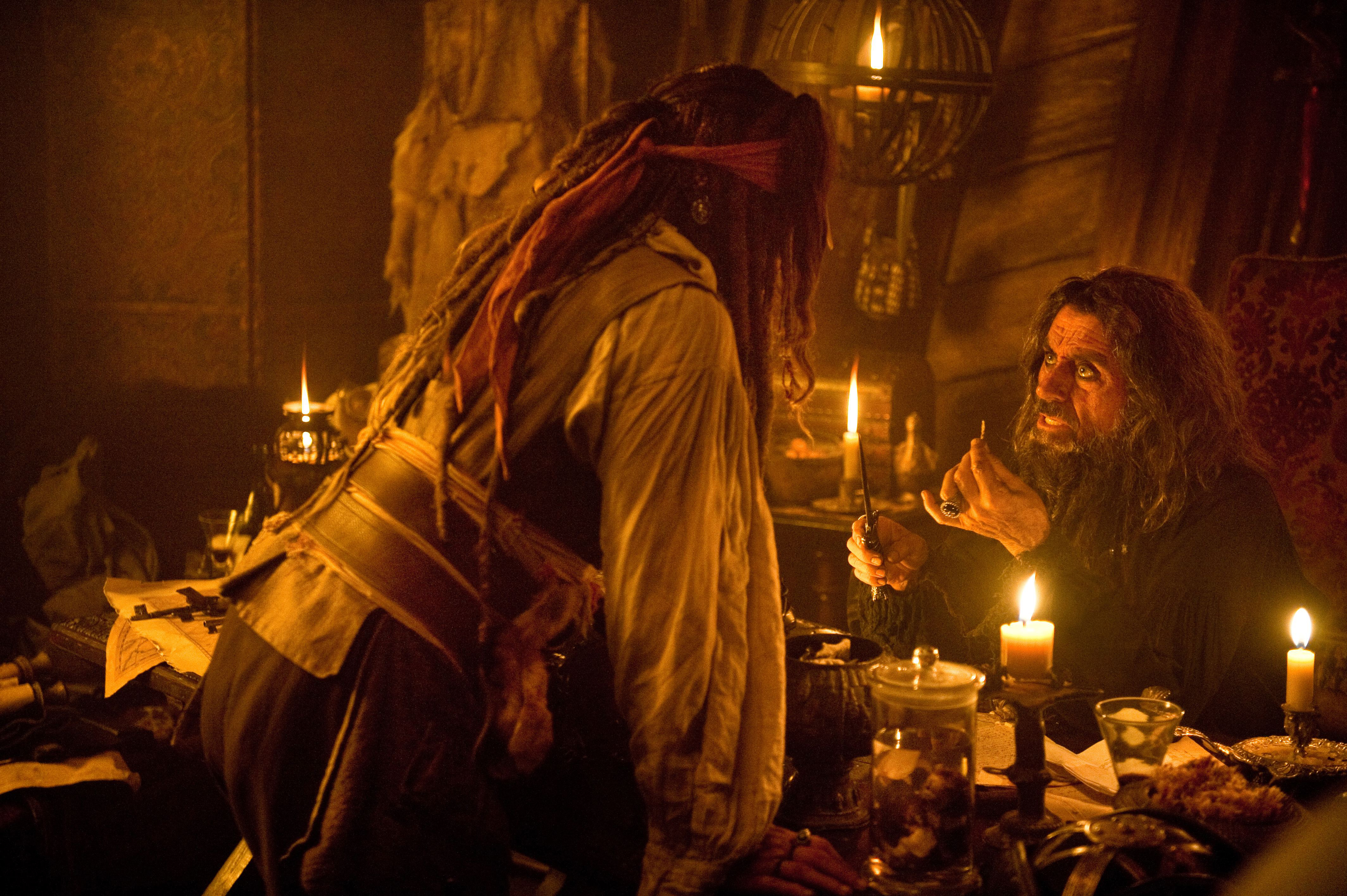 movie, pirates of the caribbean: on stranger tides, blackbeard (pirates of the caribbean), ian mcshane, jack sparrow, johnny depp, pirates of the caribbean
