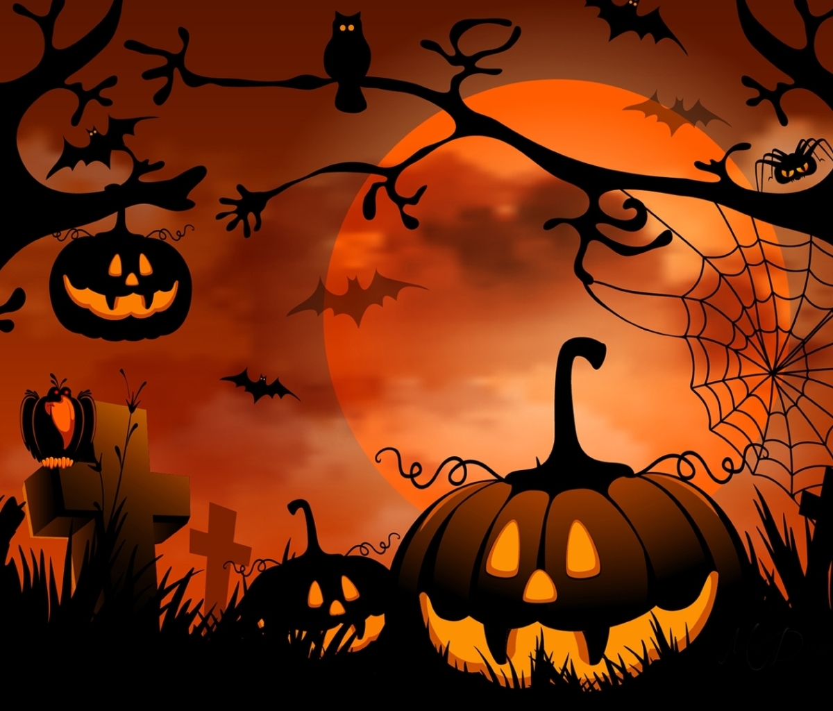 Download mobile wallpaper Halloween, Moon, Tree, Holiday, Jack O' Lantern for free.