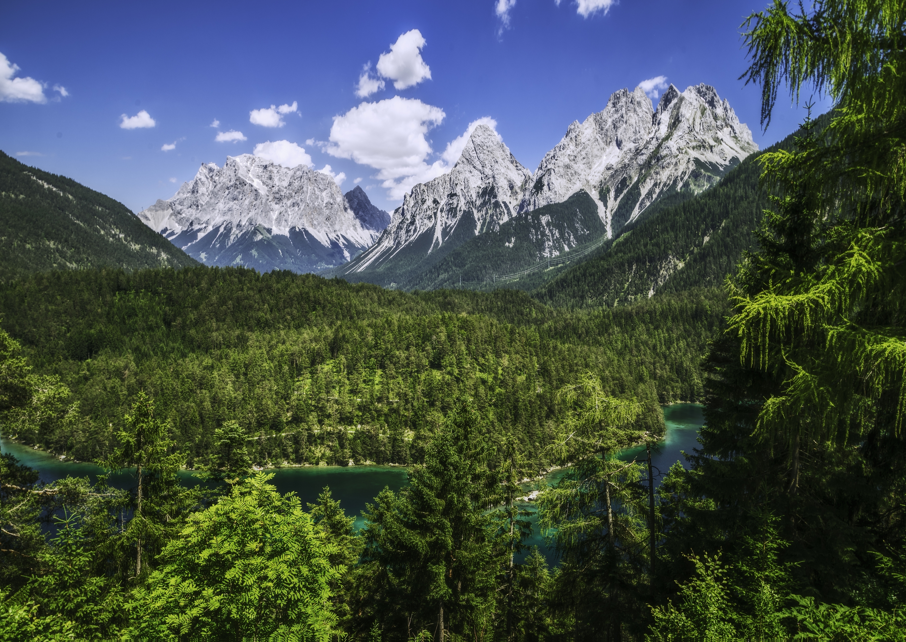 germany, mountains, earth, alps mountain, alps, bavaria, forest, mountain, panorama, river
