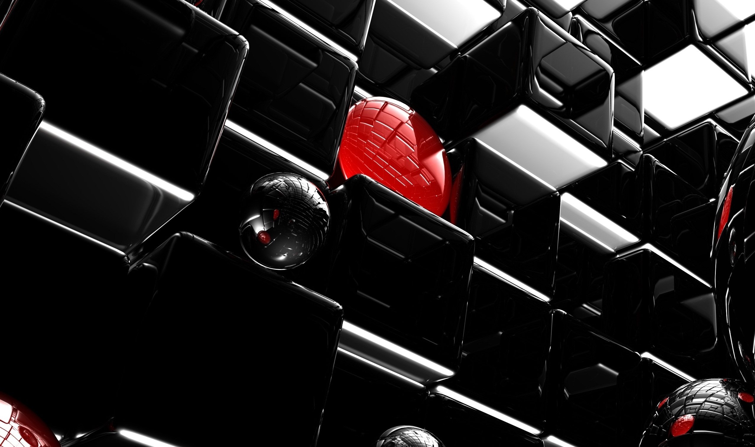 3d, black, 3d art, dark, artistic, cube, red HD wallpaper