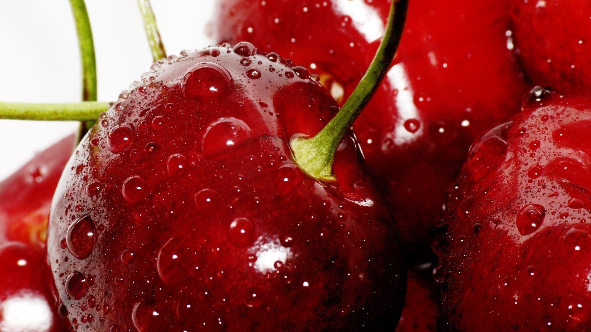 food, fruits, sweet cherry, red