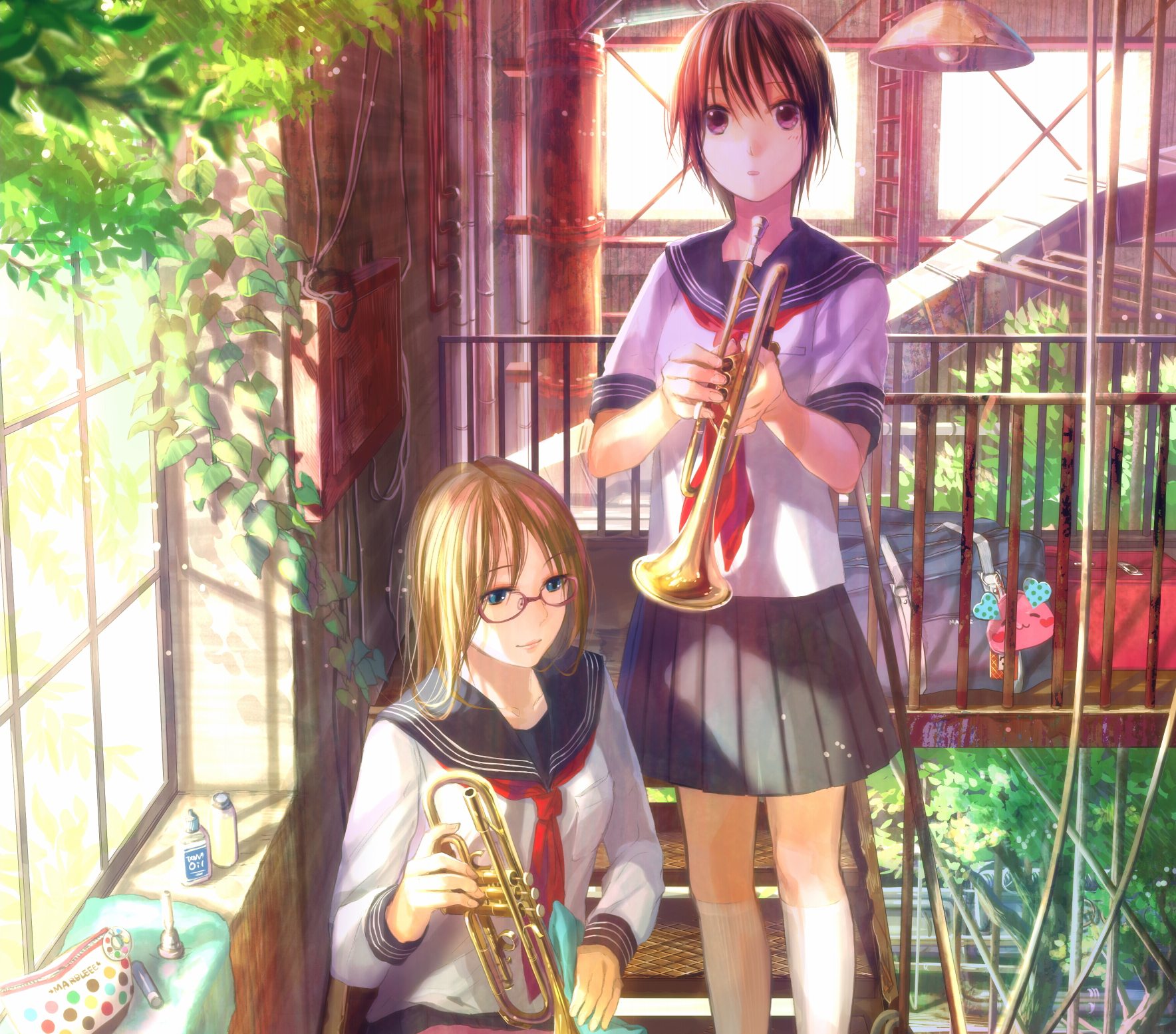 anime, music, trumpet QHD