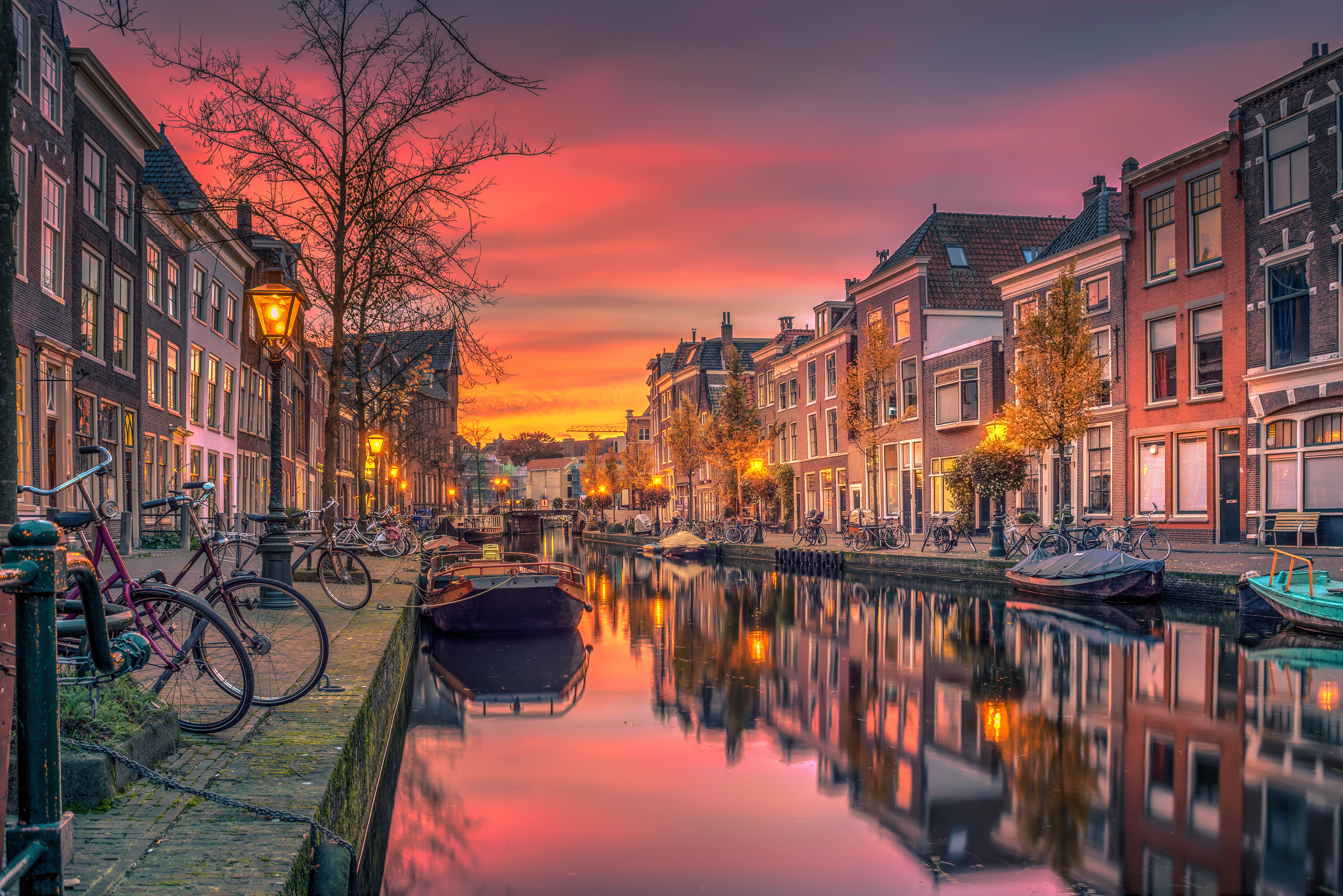 netherlands, building, holland, cities, rivers, channel lock screen backgrounds