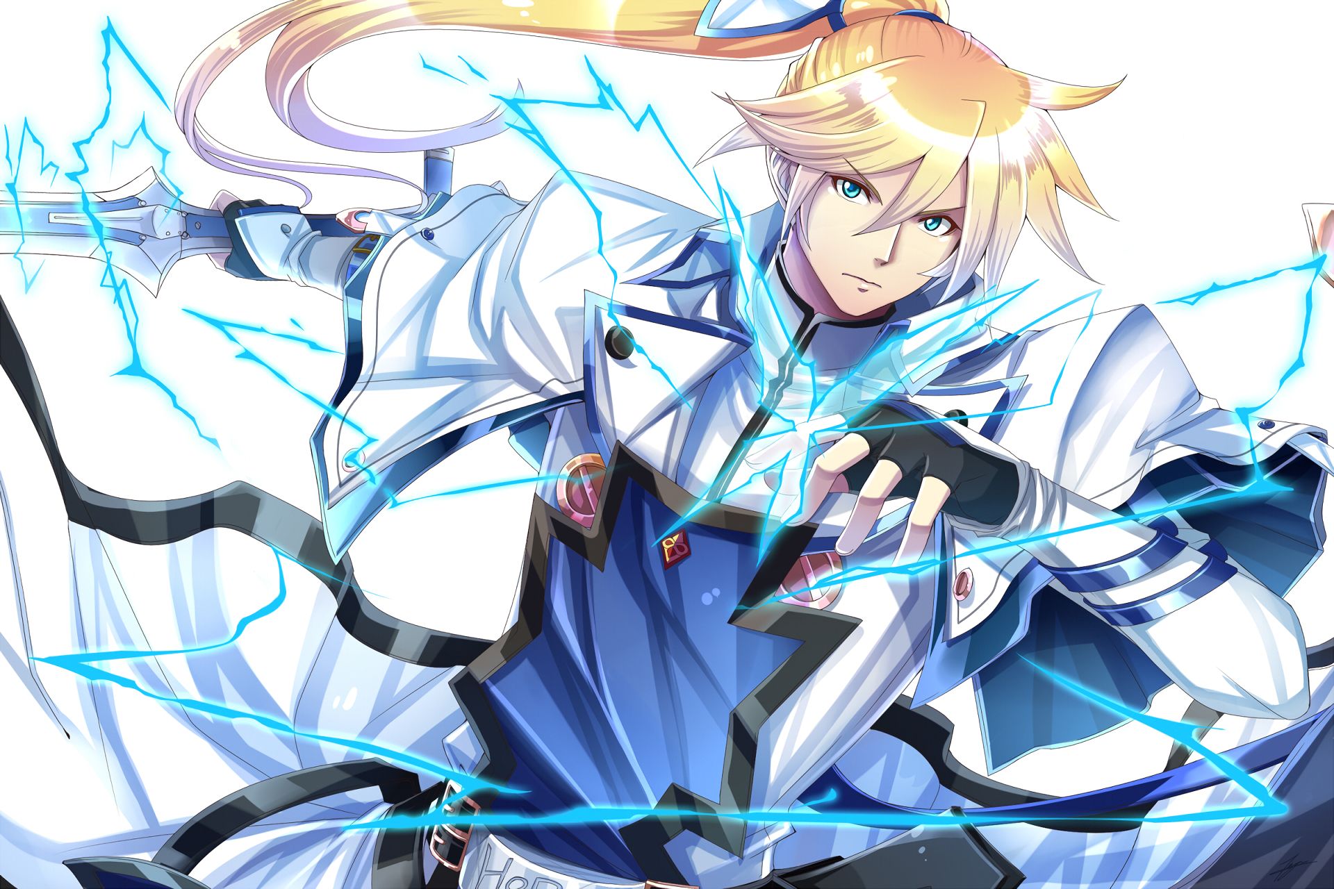 Мальчик блондин аниме рыцарь