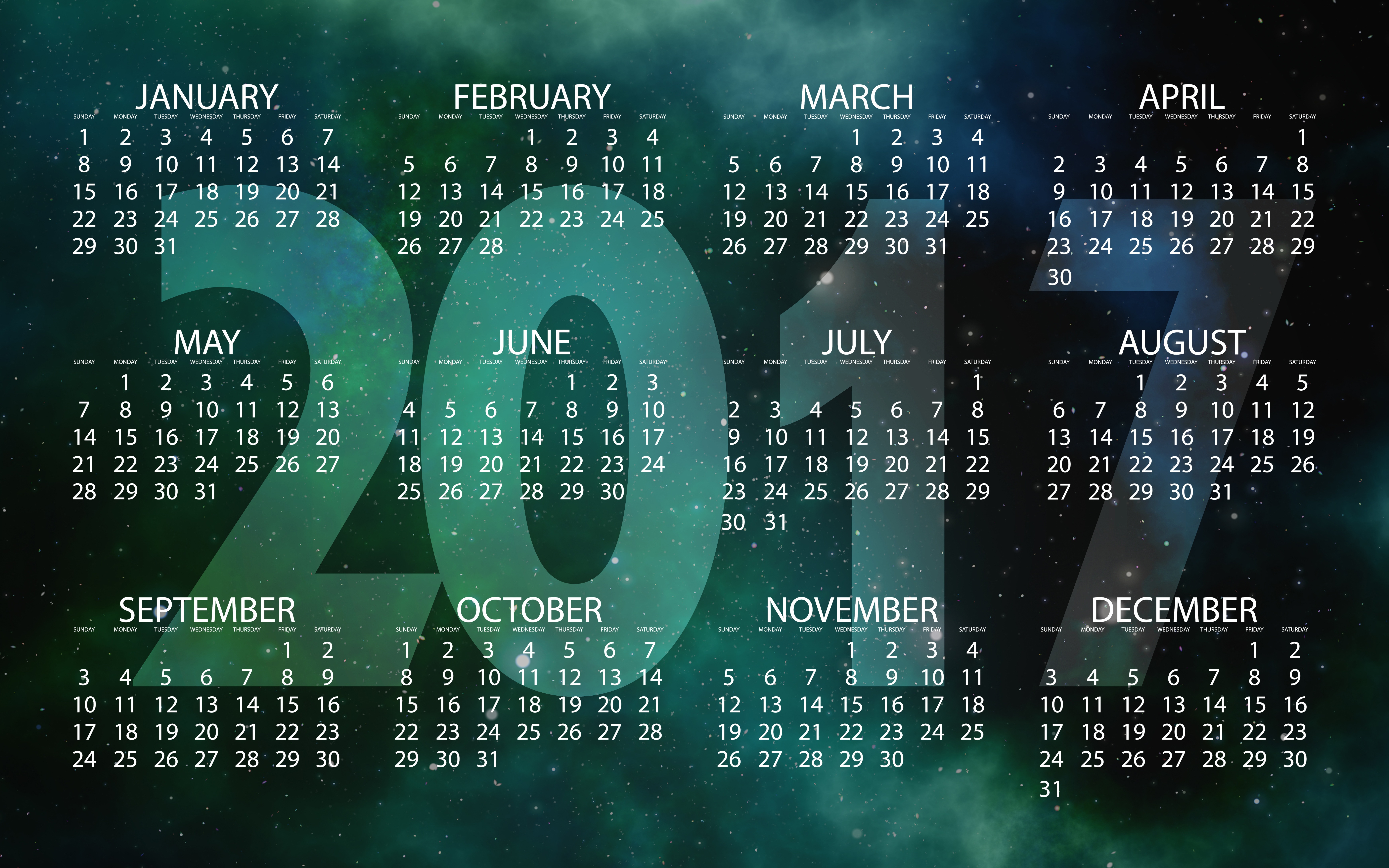 Panoramic Wallpapers Calendar 