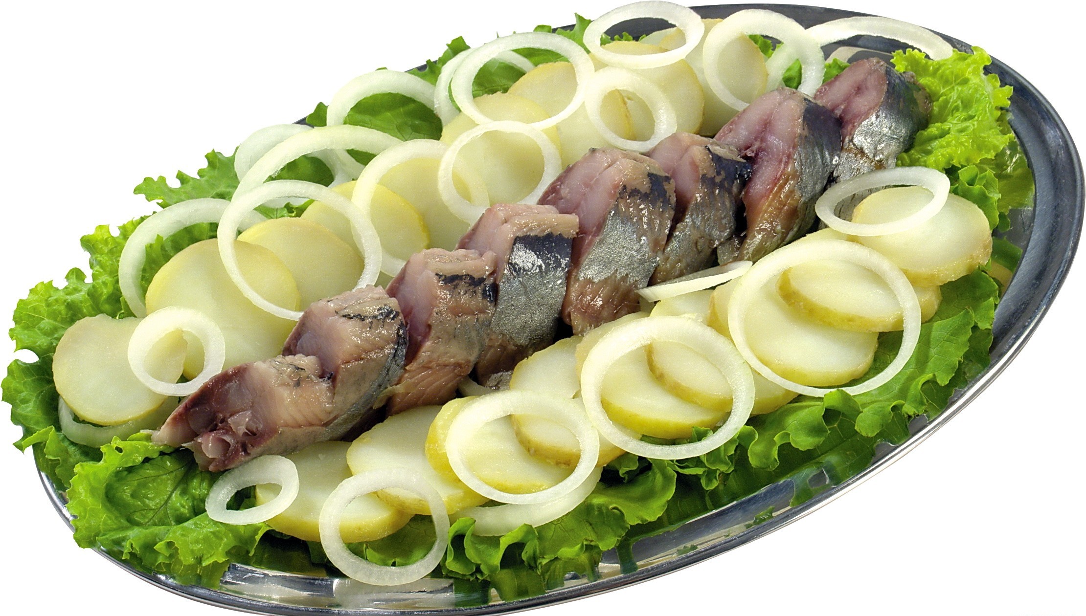 food, fish, herring, onion, potato HD wallpaper
