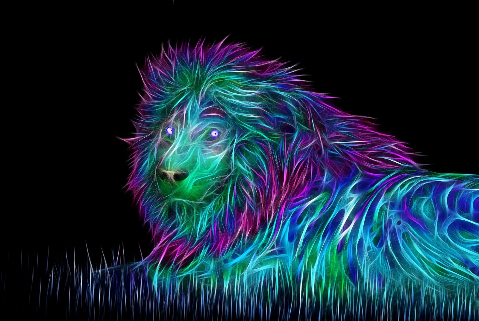 Téléchargez des papiers peints mobile Lion, 3D, Un Lion, Art, Abstrait gratuitement.