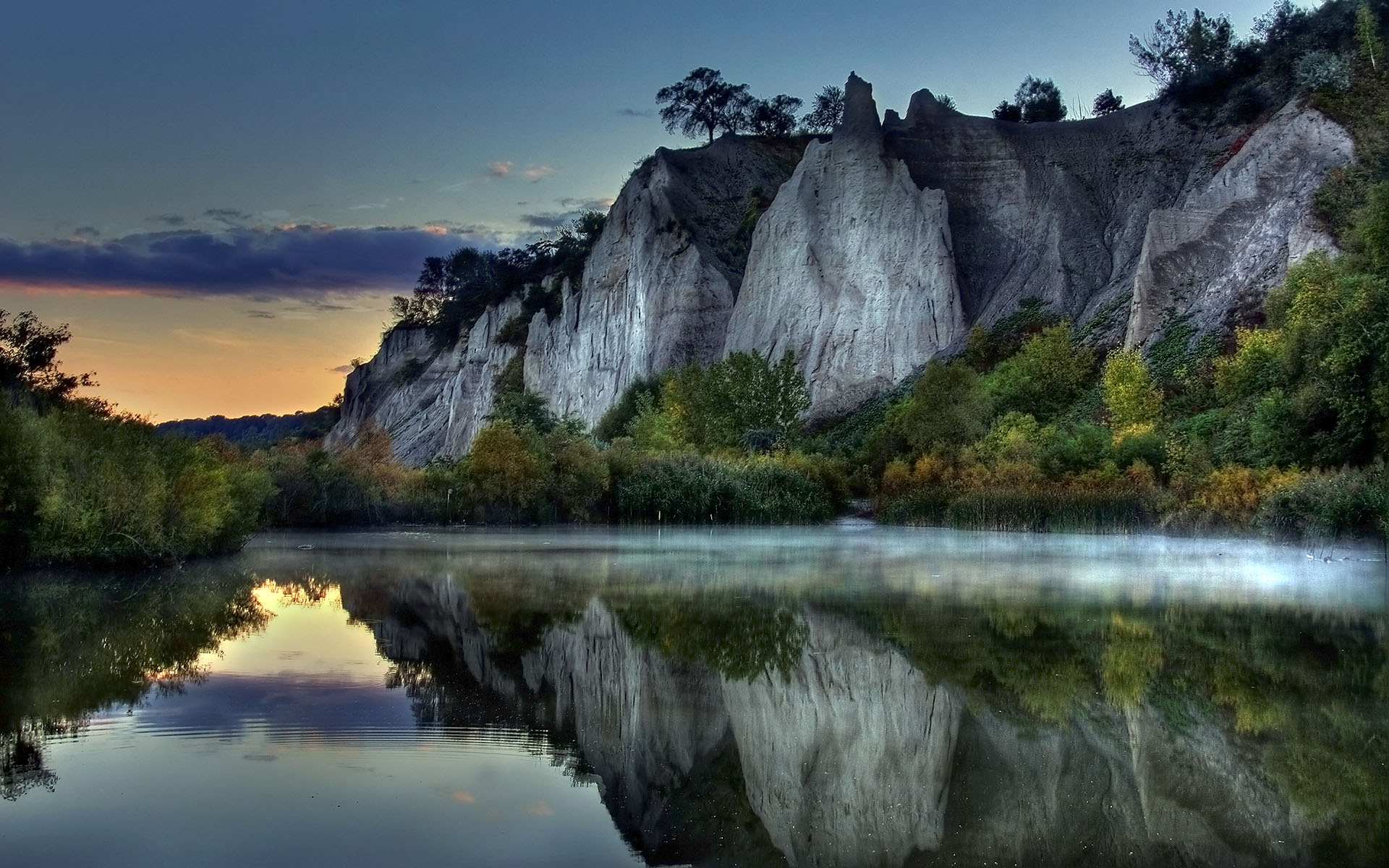 Free HD landscape, reflection, earth, cliff, lake