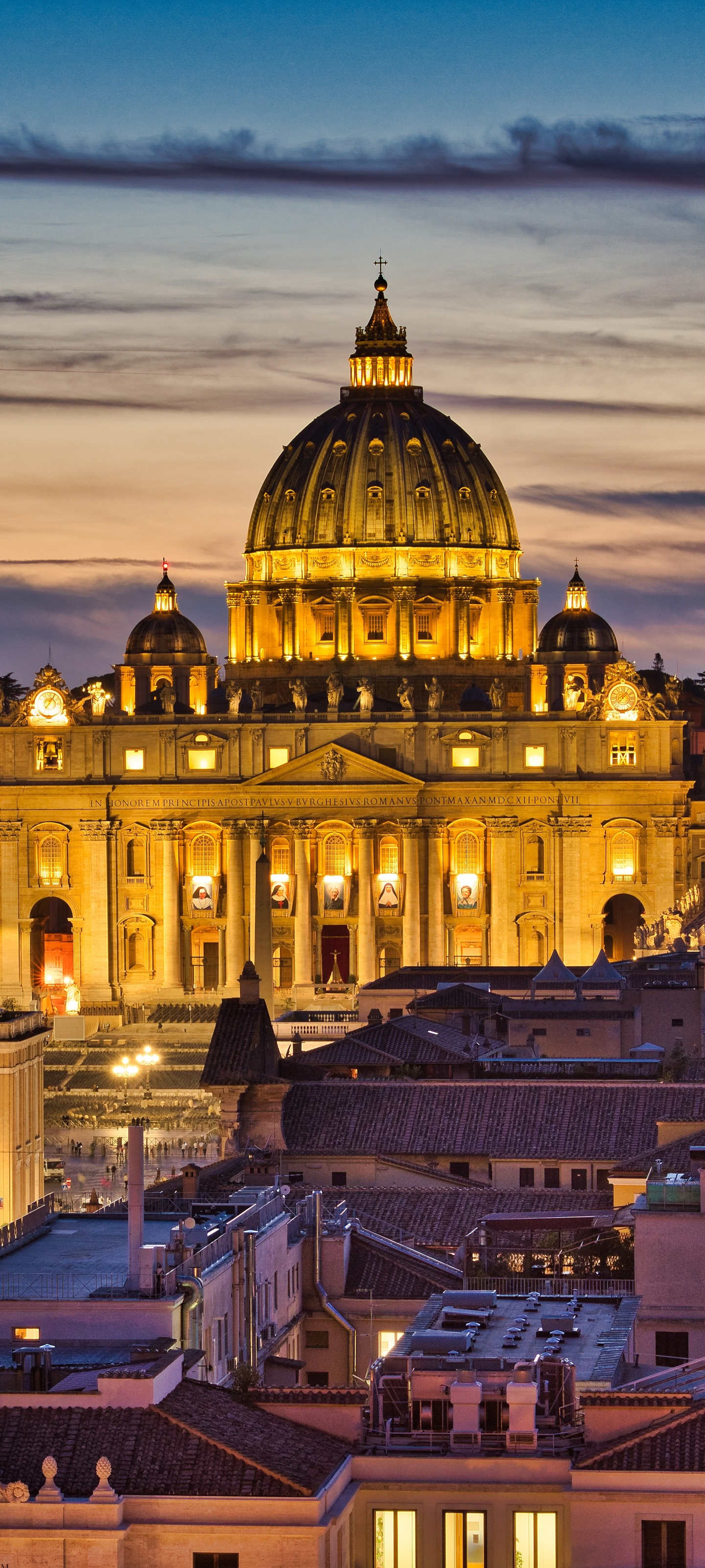 st peter's basilica, vatican, religious, cathedral, building, night Free Stock Photo