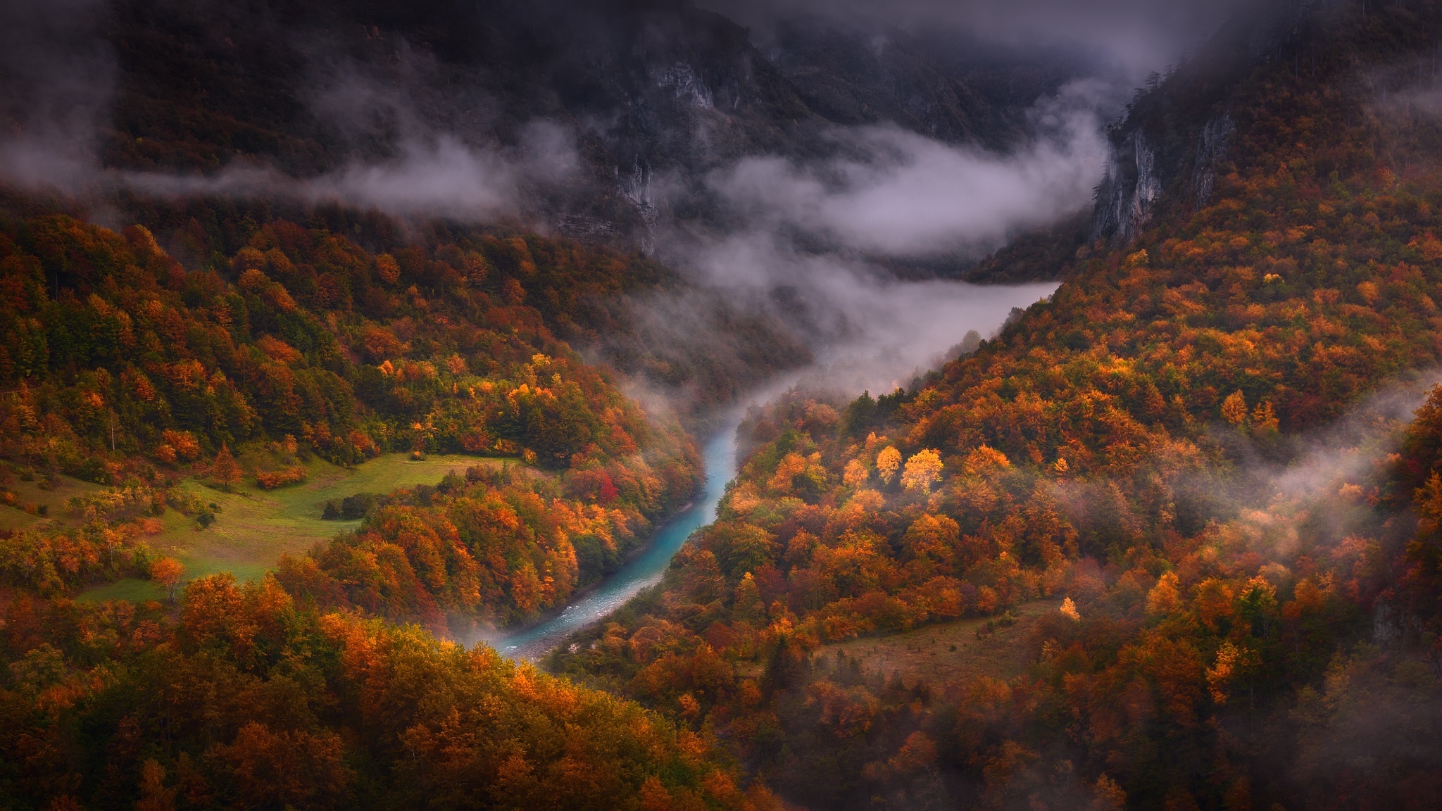 Осень горы туман