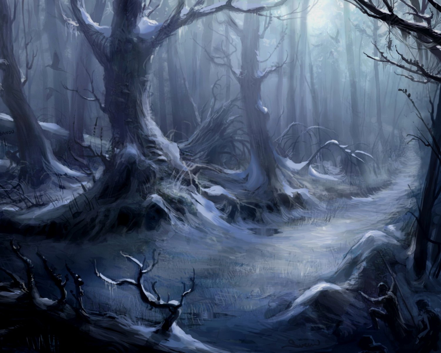 Мрачный лес фэнтези
