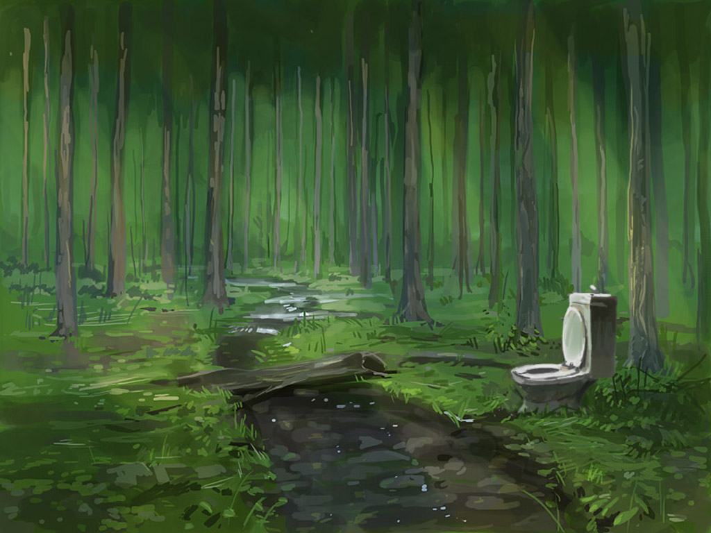 artistic, forest, toilet High Definition image
