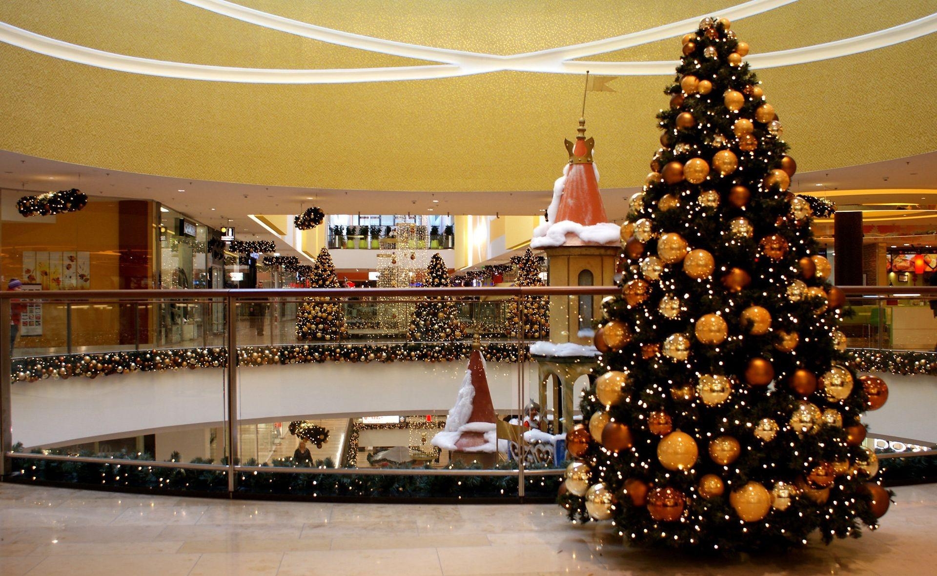 shopping center, holidays, new year, christmas, holiday, christmas tree, mood, mall, vanity HD wallpaper