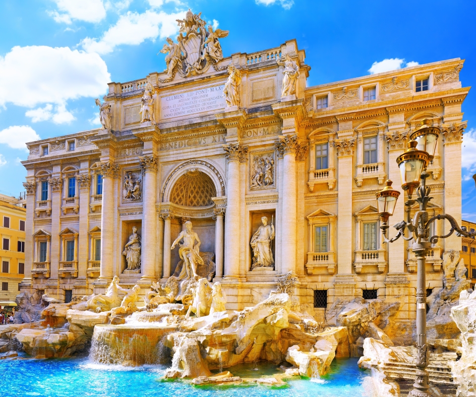 rome, trevi fountain, man made, statue, trevi, fountain, italy, building, monuments UHD