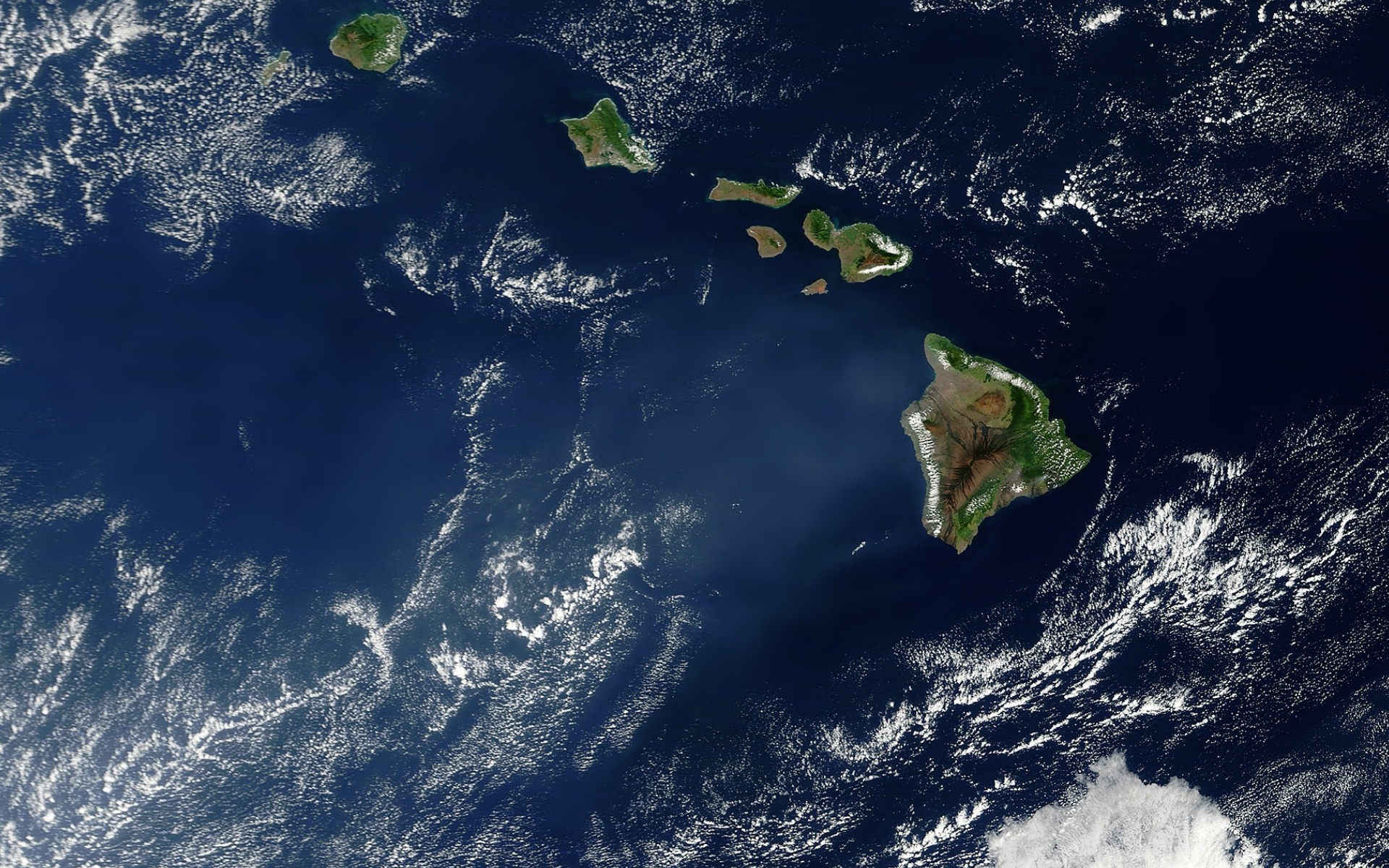 Гавайи острова снимок со спутника