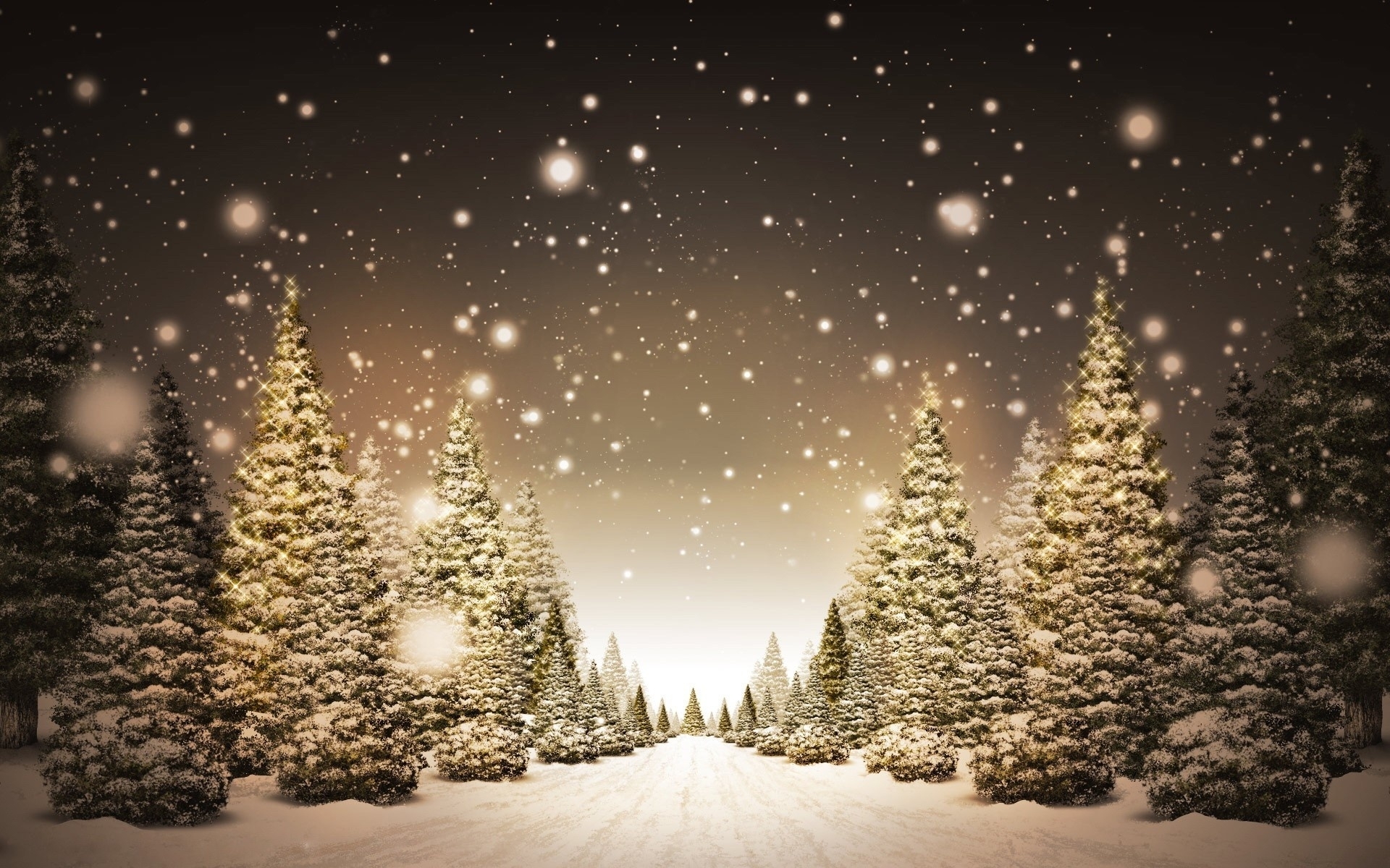 在您的 PC 桌面上免費下載 景观, 冬天, 树, 艺术, 道路, 雪, 枞树 圖片