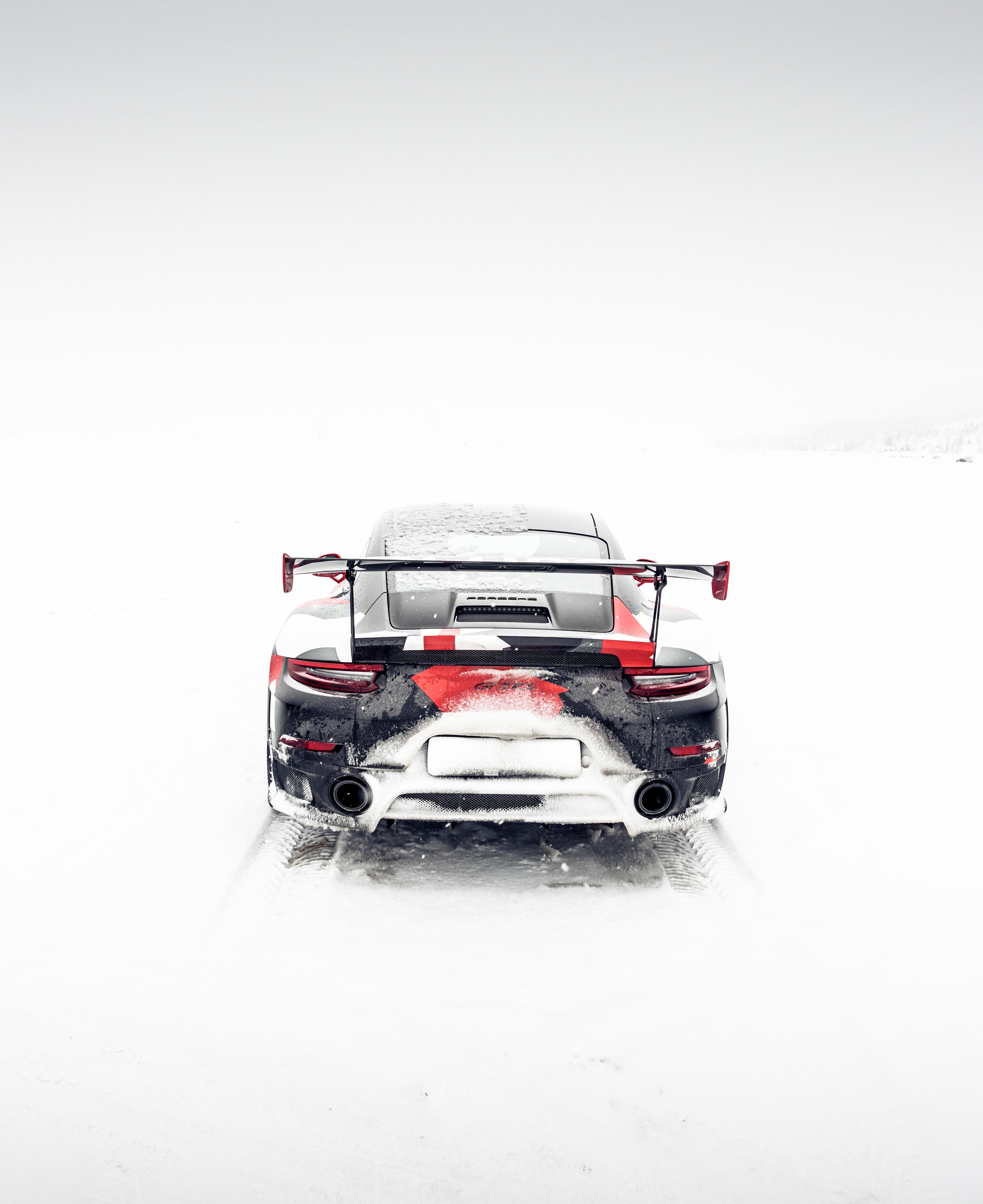 sports car, cars, sports, winter, snow, back view, rear view, off road, impassability