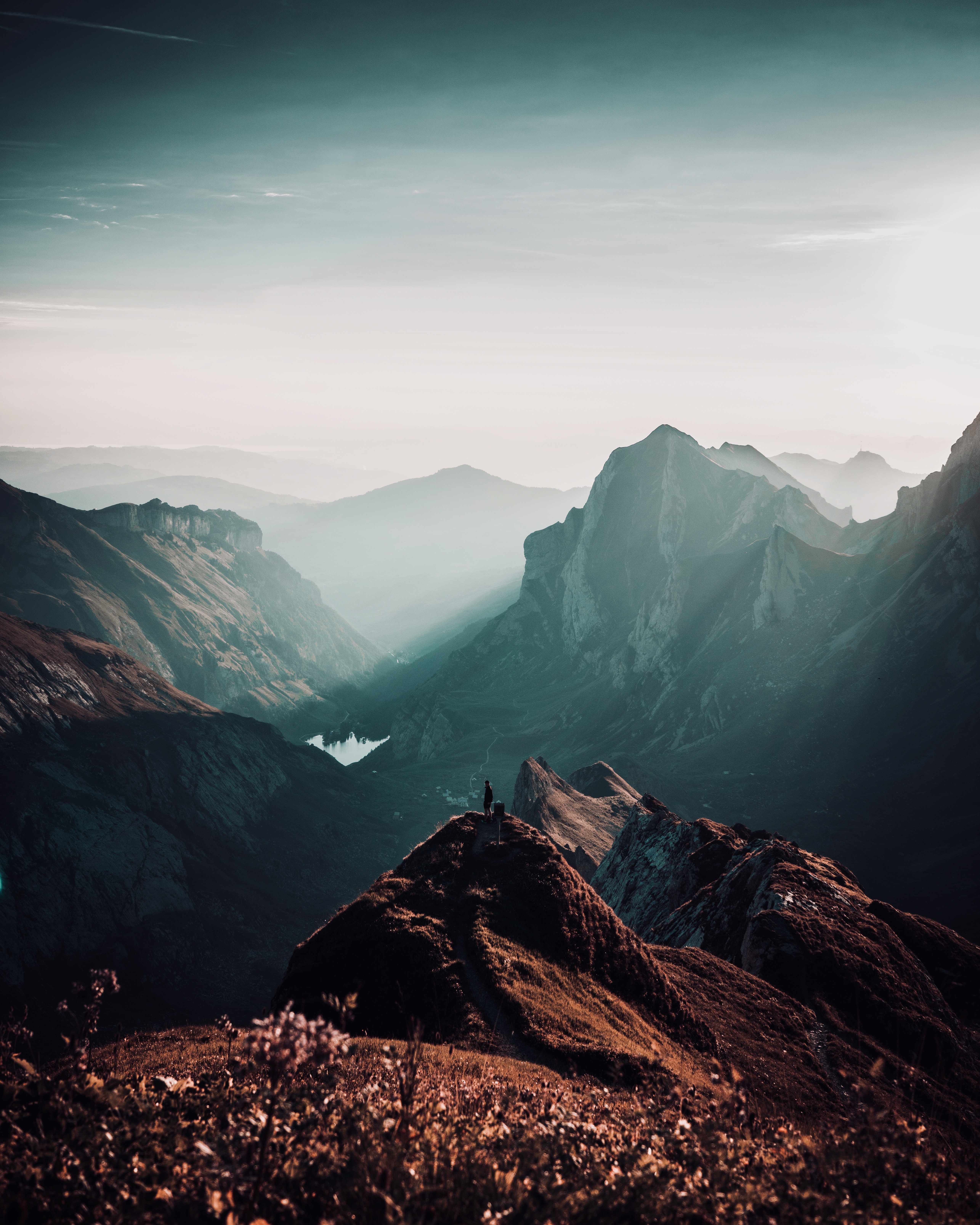 tops, loneliness, nature, privacy, mountains, vertex, seclusion, switzerland High Definition image
