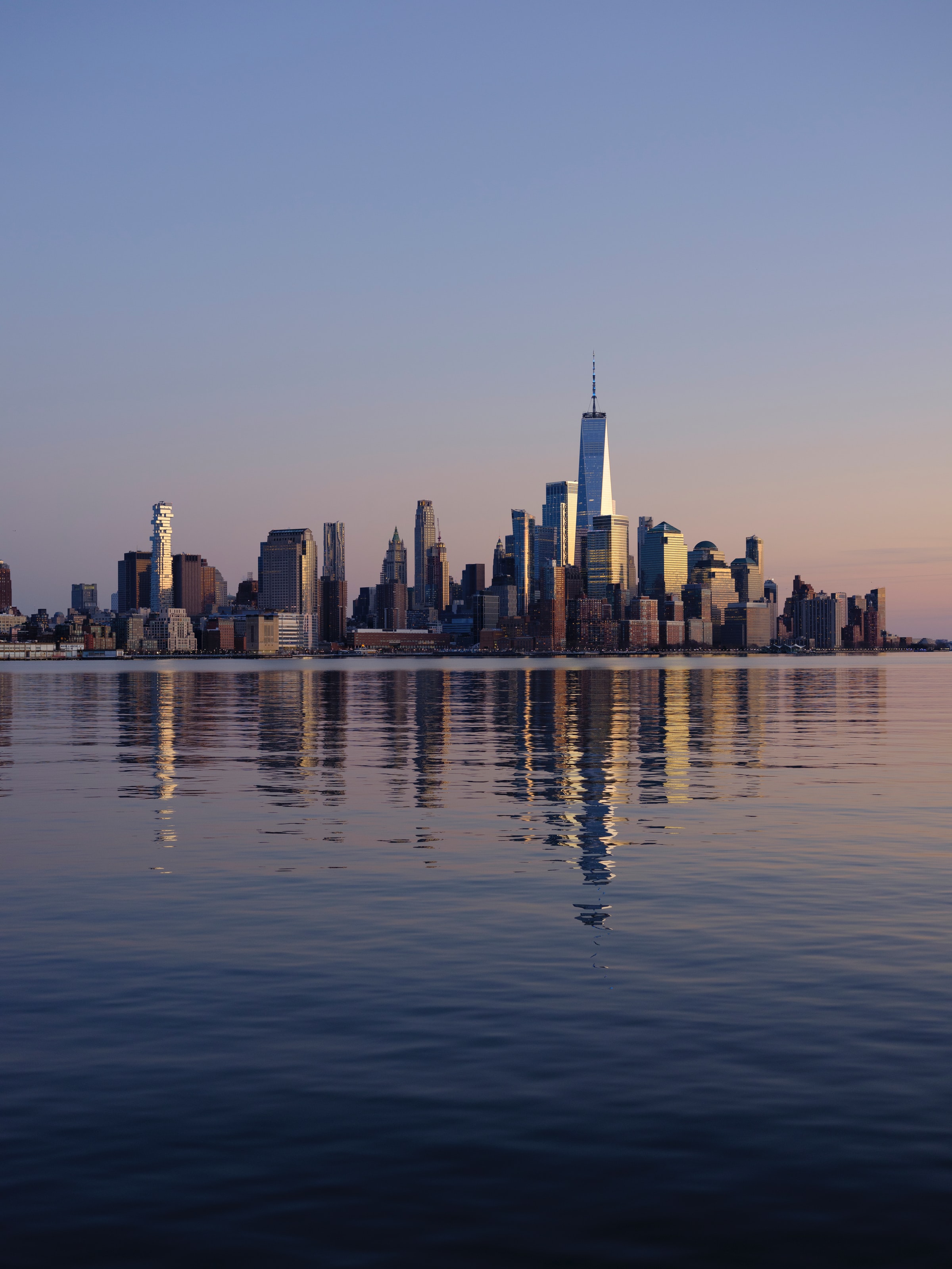 new york, cities, water, city, building, reflection wallpaper for mobile